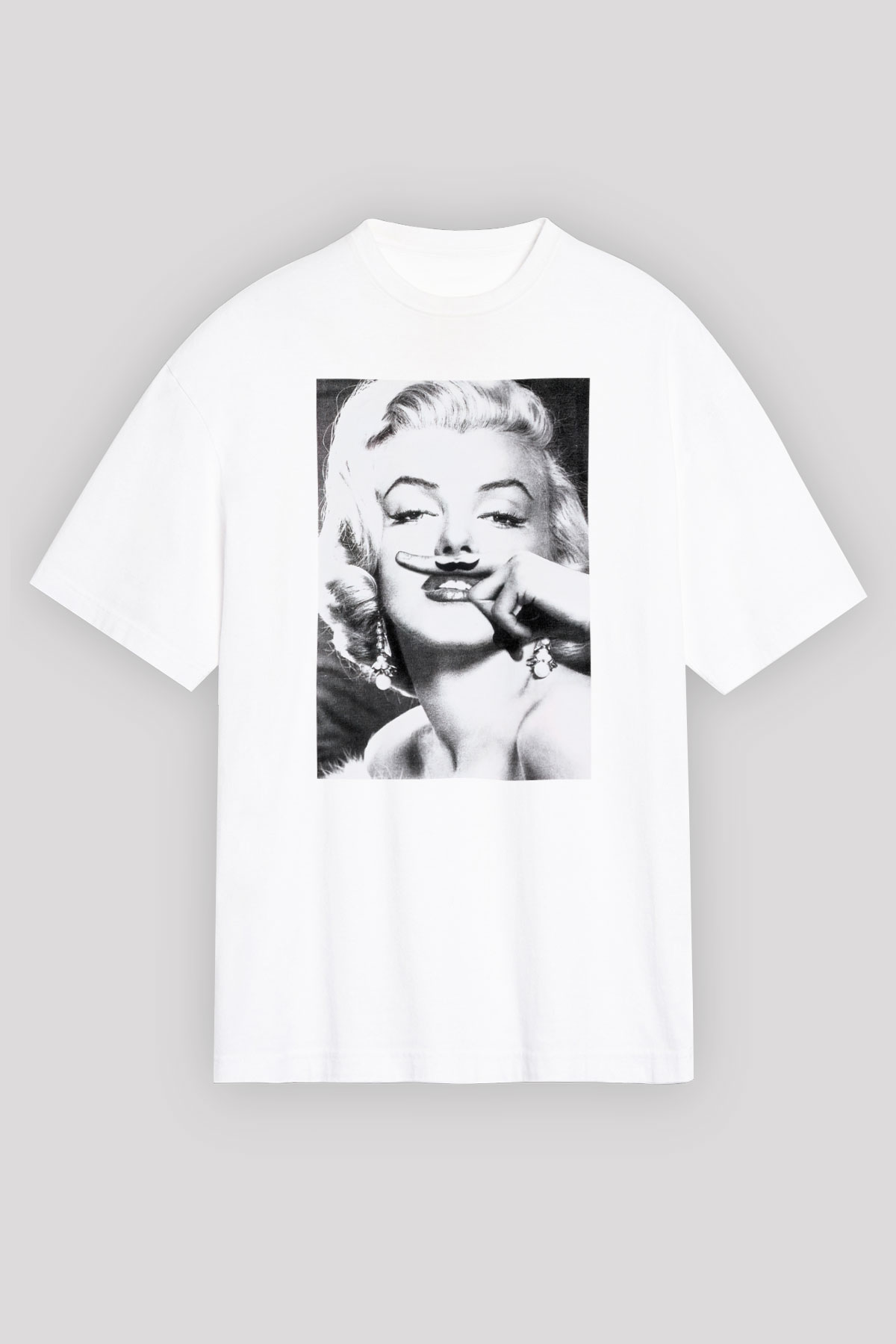 Marilyn Monroe Beyaz Unisex Oversize Tişört T-Shirt