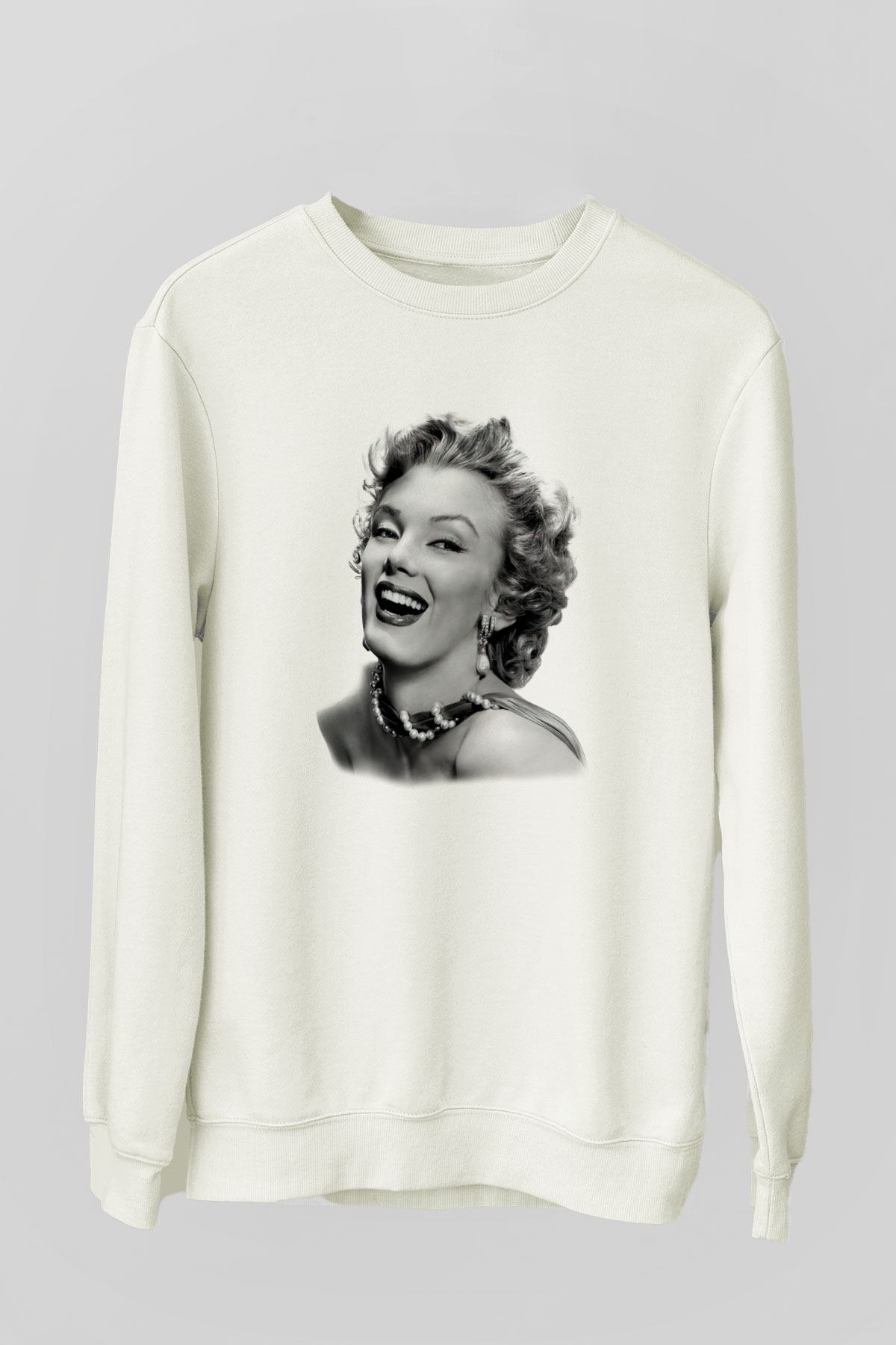 Marilyn Monroe Beyaz Unisex Sweatshirt