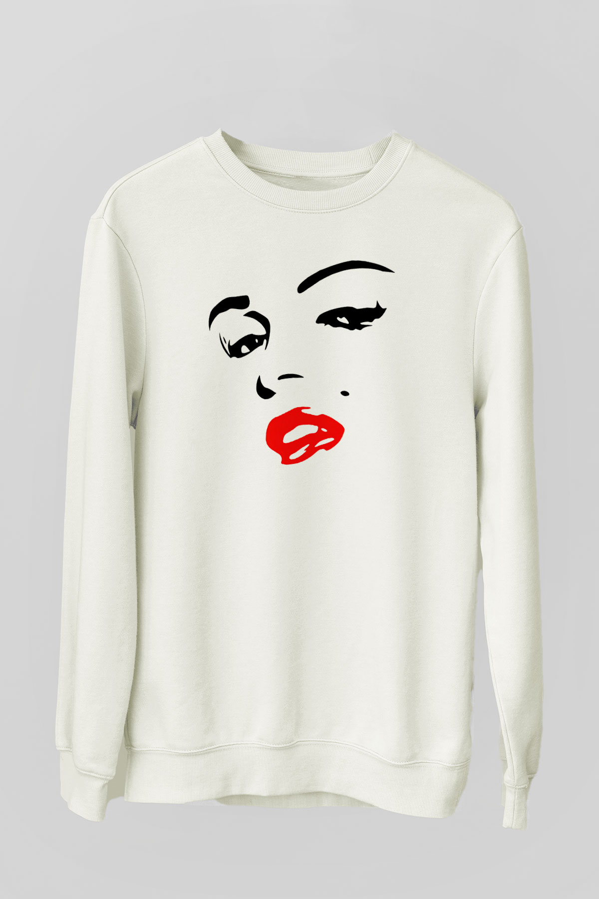 Marilyn Monroe Beyaz Unisex Sweatshirt
