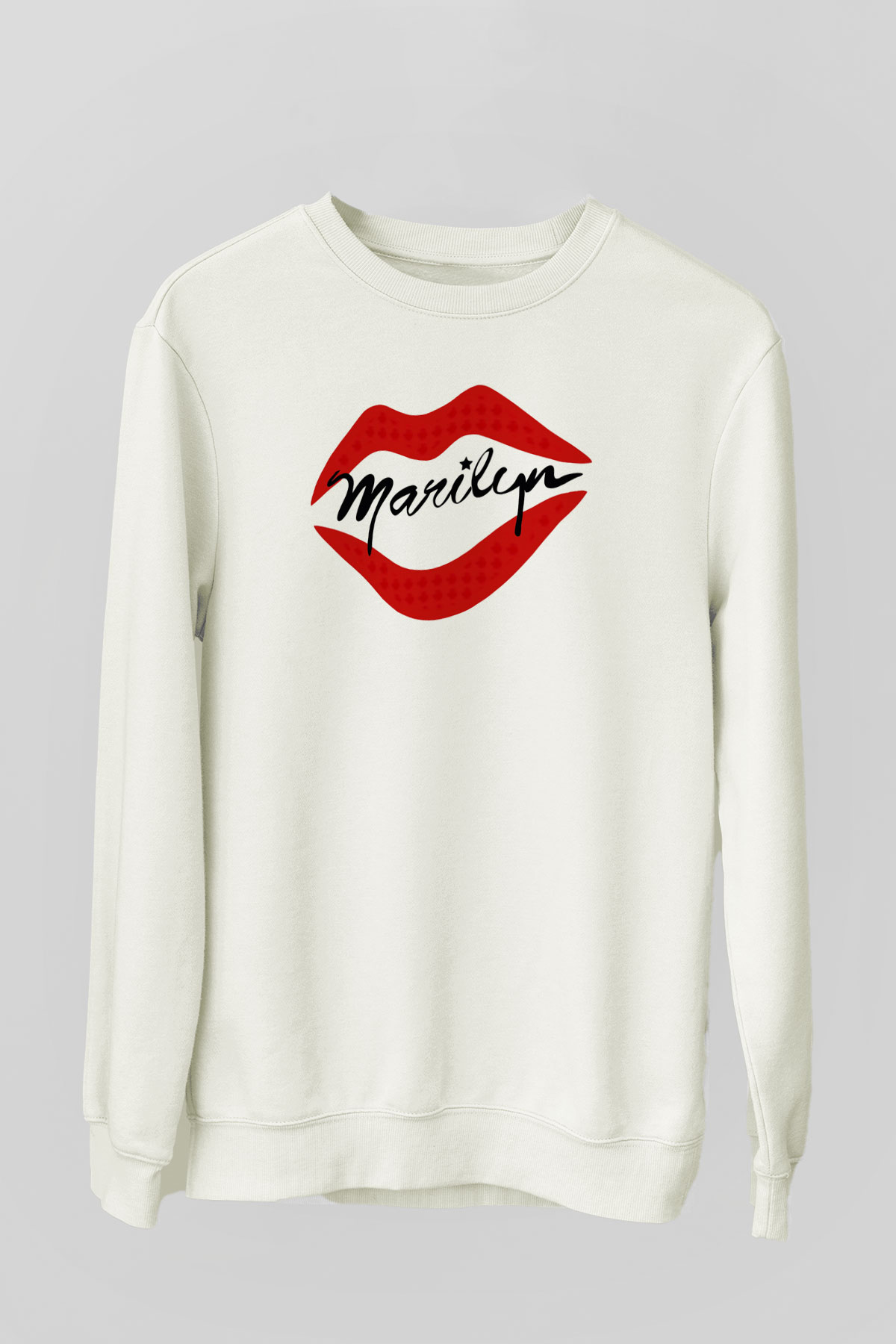 Marilyn Monroe Beyaz Unisex Sweatshirt