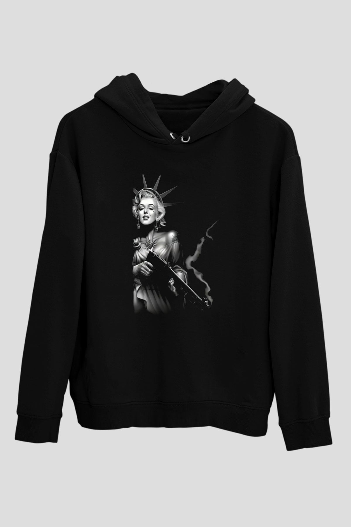 Marilyn Monroe Siyah Unisex Hoodie