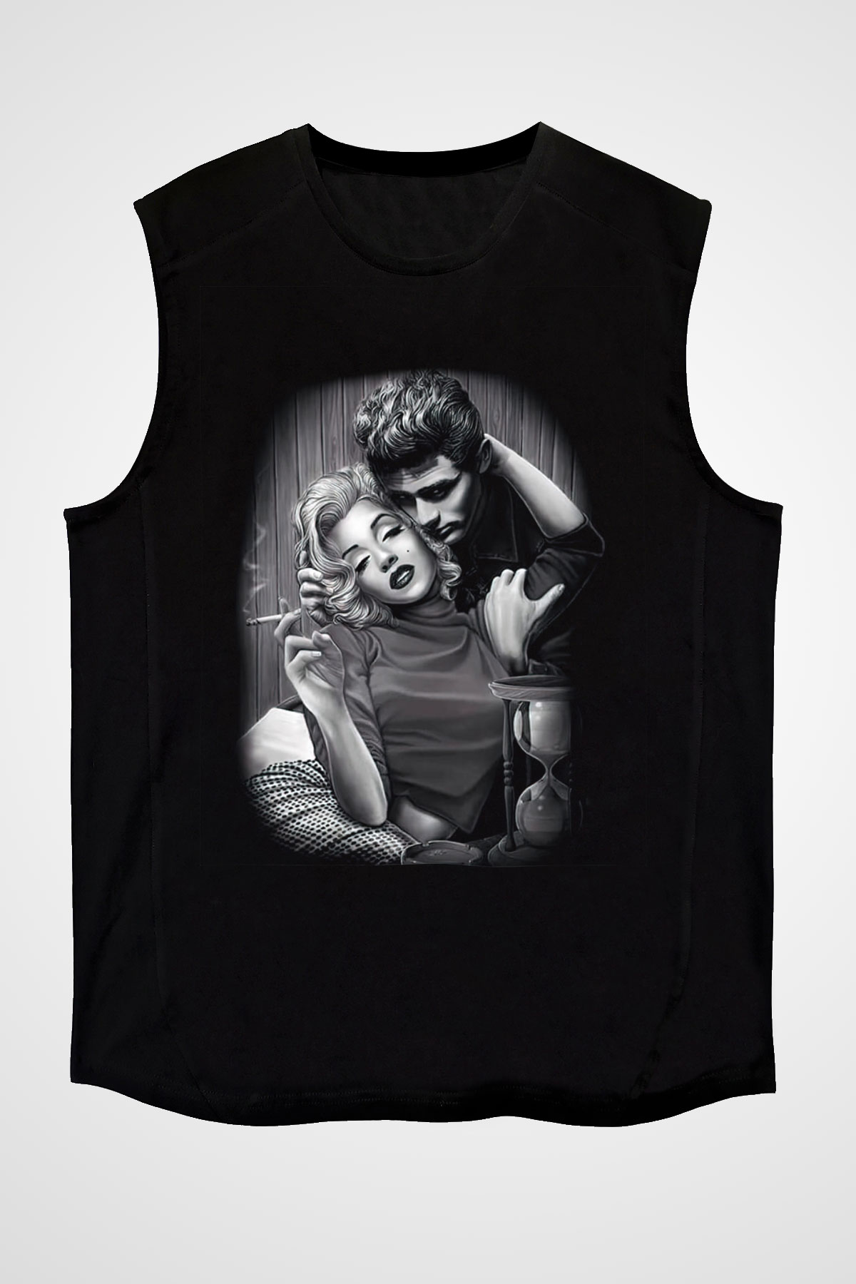 Marilyn Monroe Siyah Unisex Kolsuz Tişört
