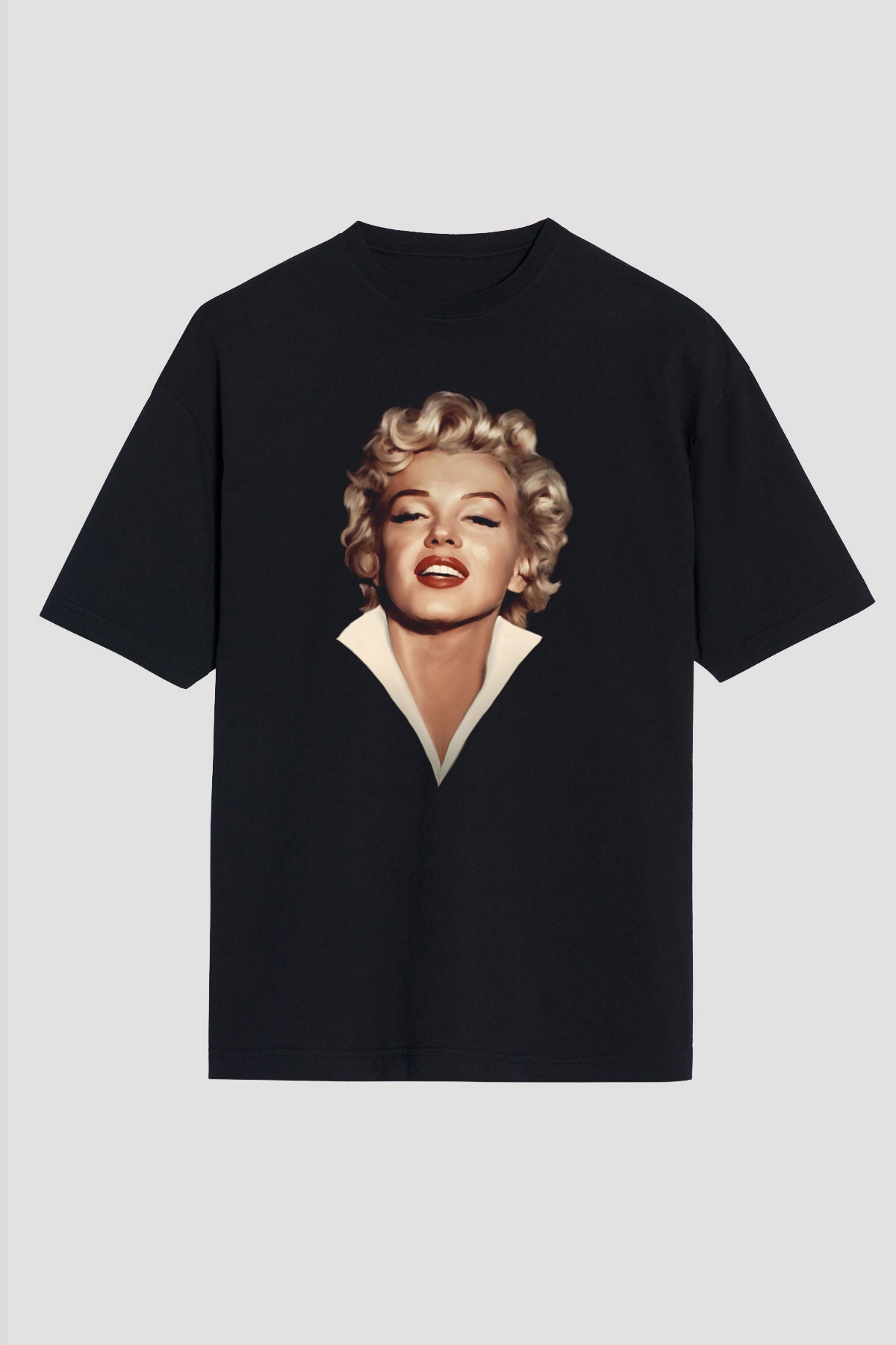 Marilyn Monroe Siyah Unisex Oversize Tişört T-Shirt