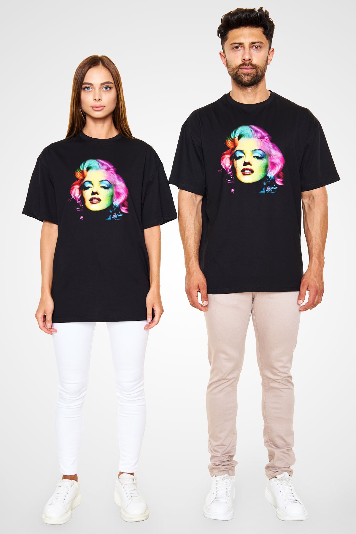 Marilyn Monroe Siyah Unisex Oversize Tişört T-Shirt