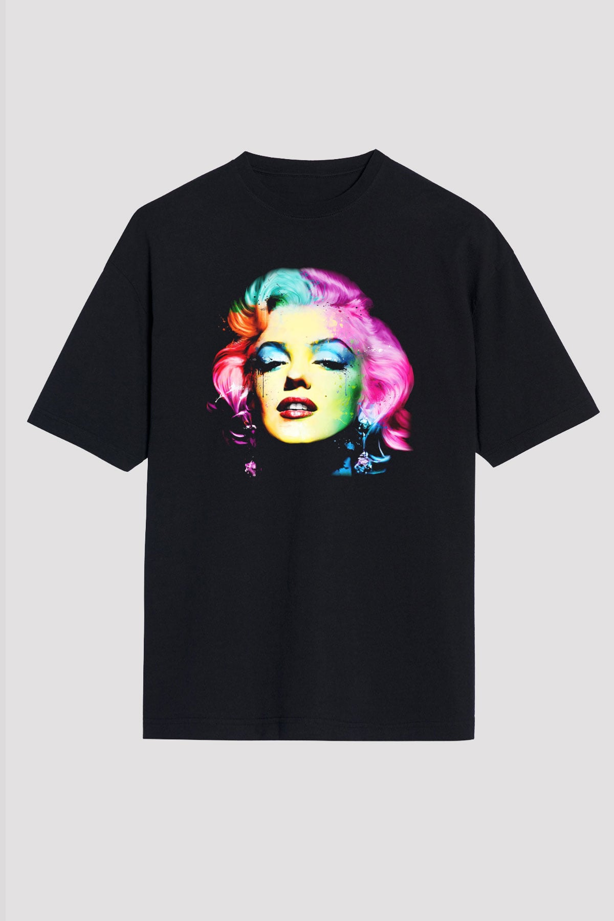Marilyn Monroe Siyah Unisex Oversize Tişört T-Shirt