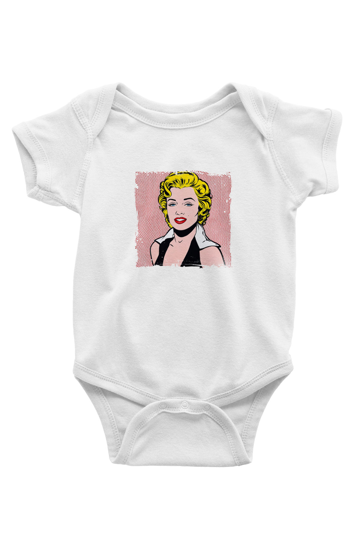 Marilyn Monroe Unisex Baskılı Beyaz Bebek Body - Zıbın