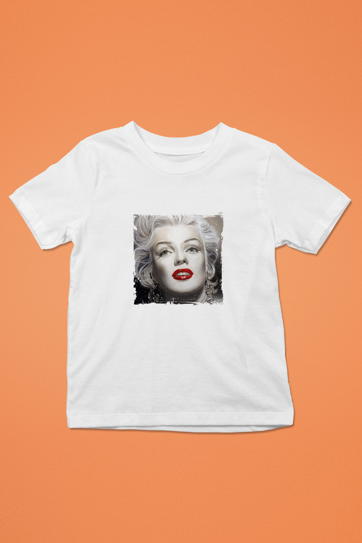 Marilyn Monroe Unisex Baskılı Beyaz Çocuk Tişört