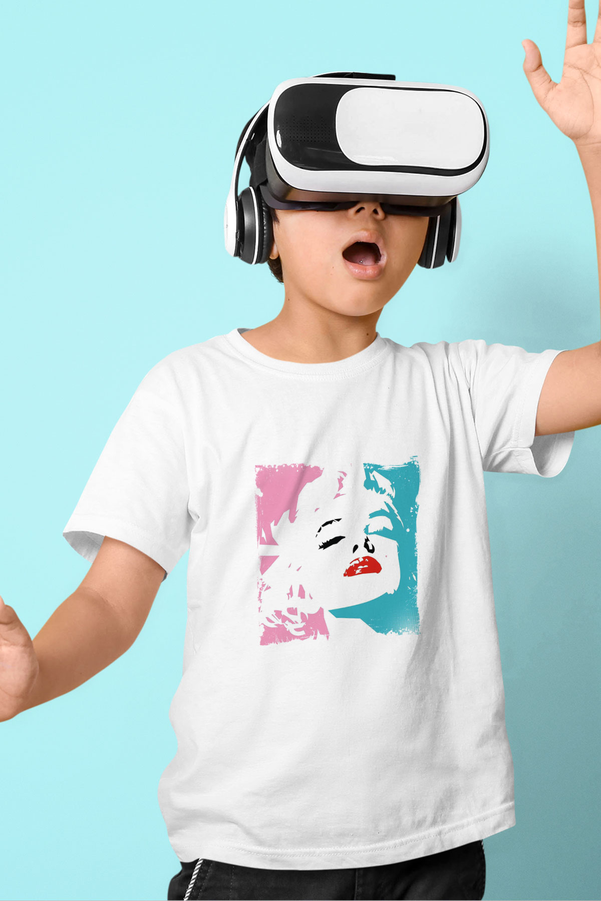 Marilyn Monroe Unisex Baskılı Beyaz Çocuk Tişört