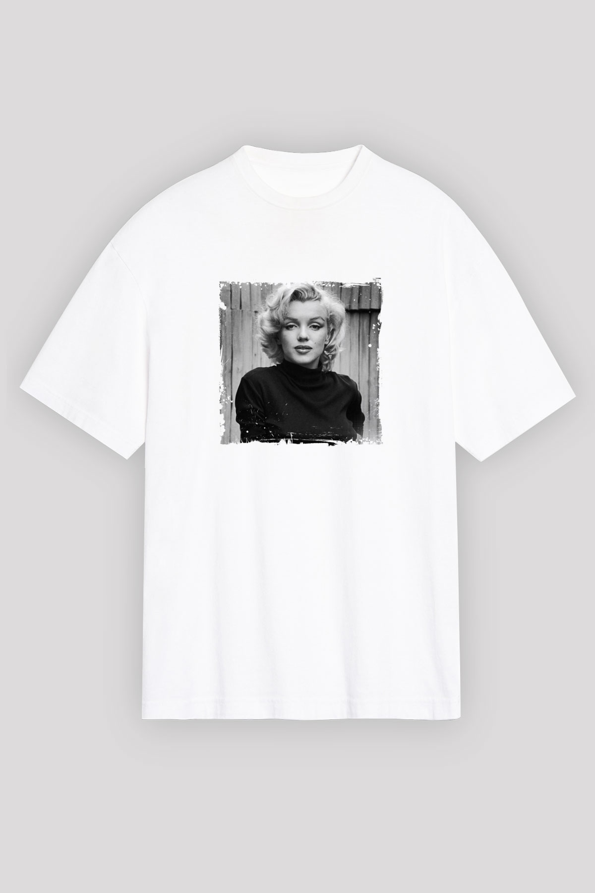 Marilyn Monroe Oversize Baskılı Beyaz Tişört