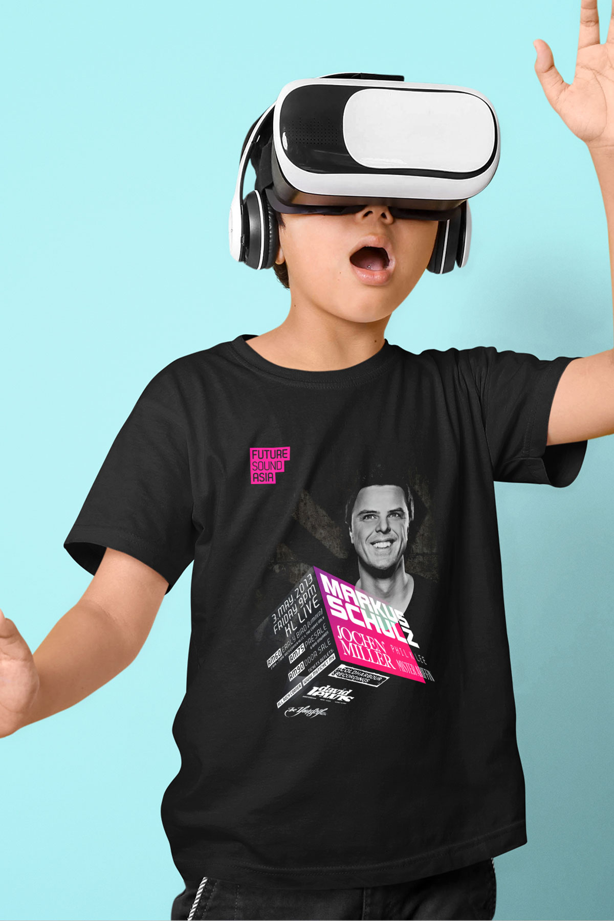 Markus Schulz Baskılı Siyah Unisex Çocuk Tişört
