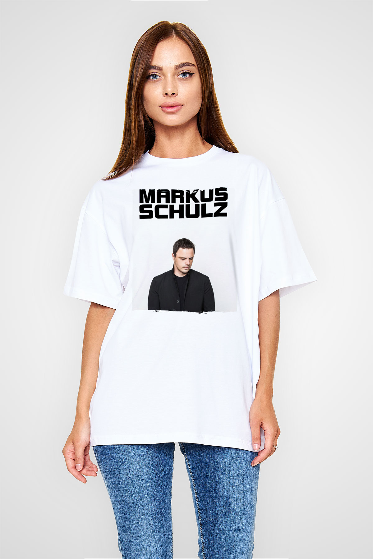 Markus Schulz Beyaz Oversize Tişört Oversize T-shirt - TişörtFabrikası