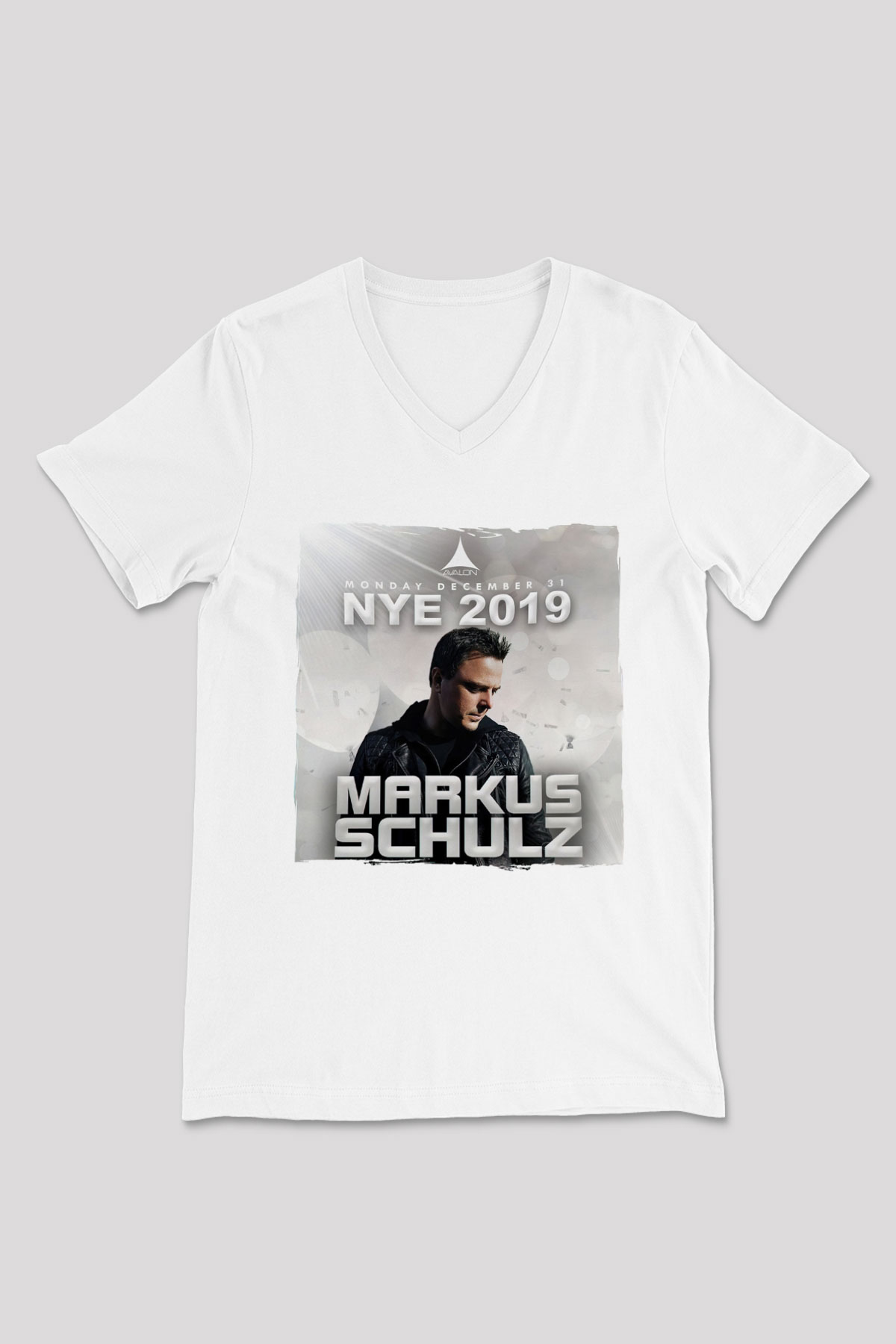 Markus Schulz Beyaz Unisex V Yaka Tişört