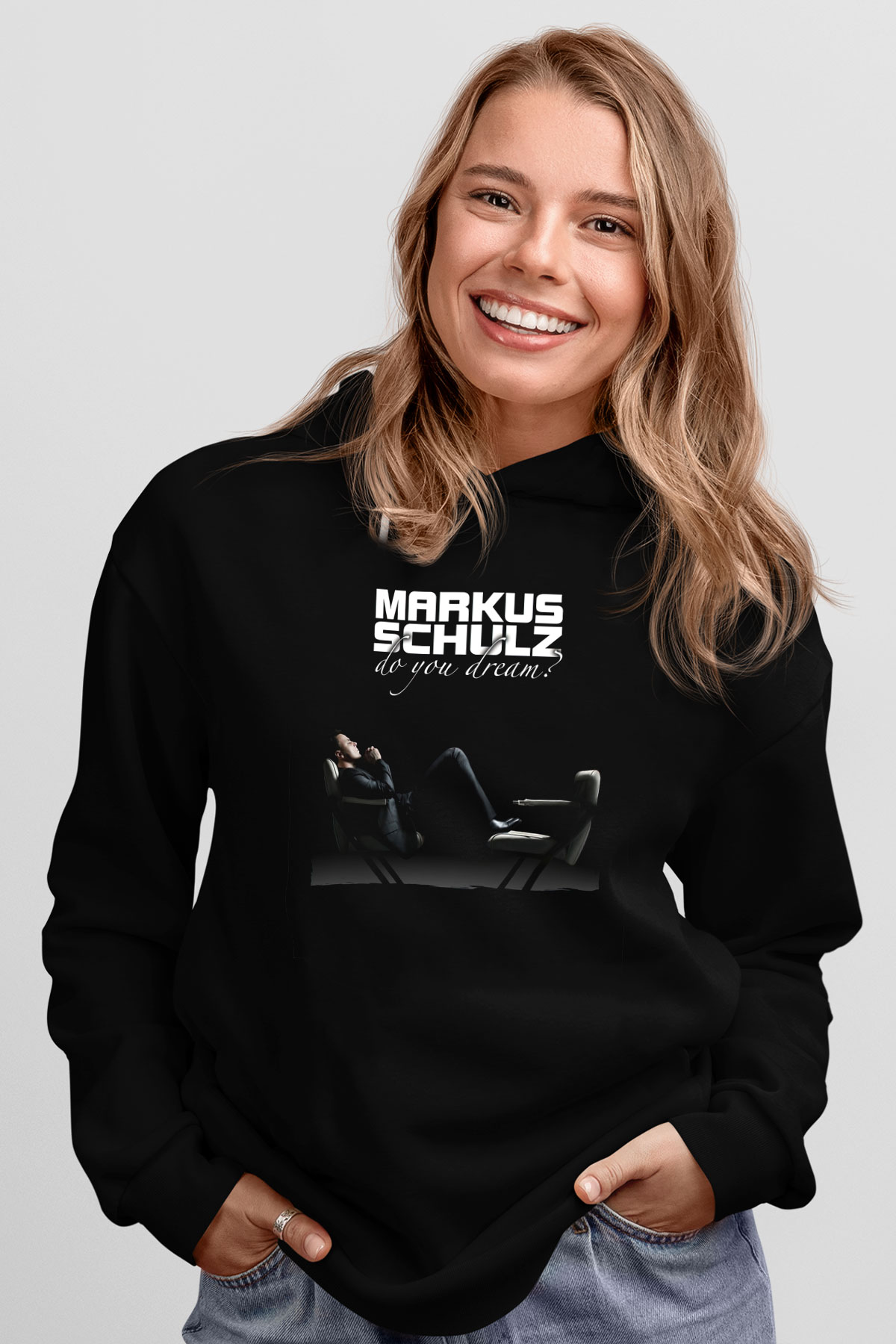 Markus Schulz Siyah Unisex Kapüşonlu Sweatshirt