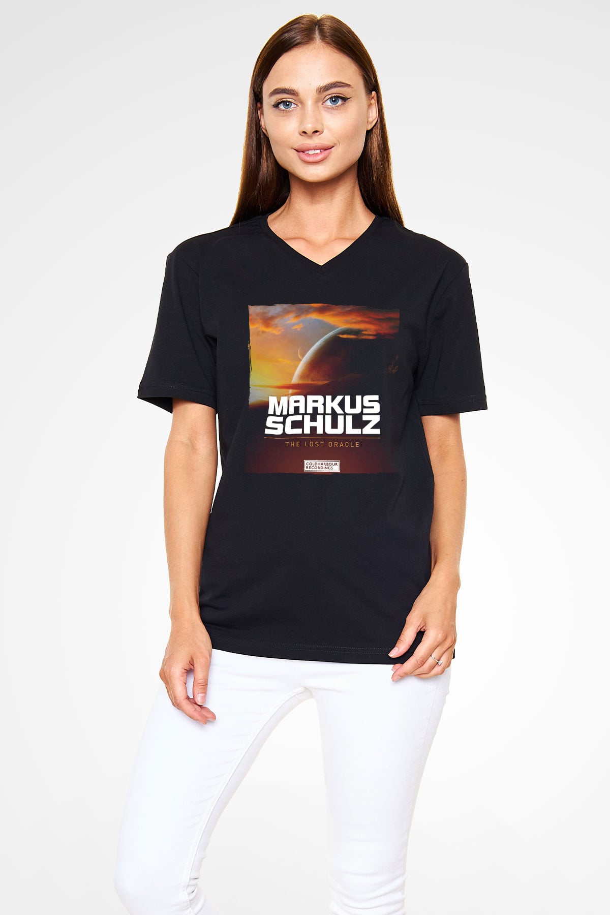 Markus Schulz Siyah Unisex V Yaka Tişört