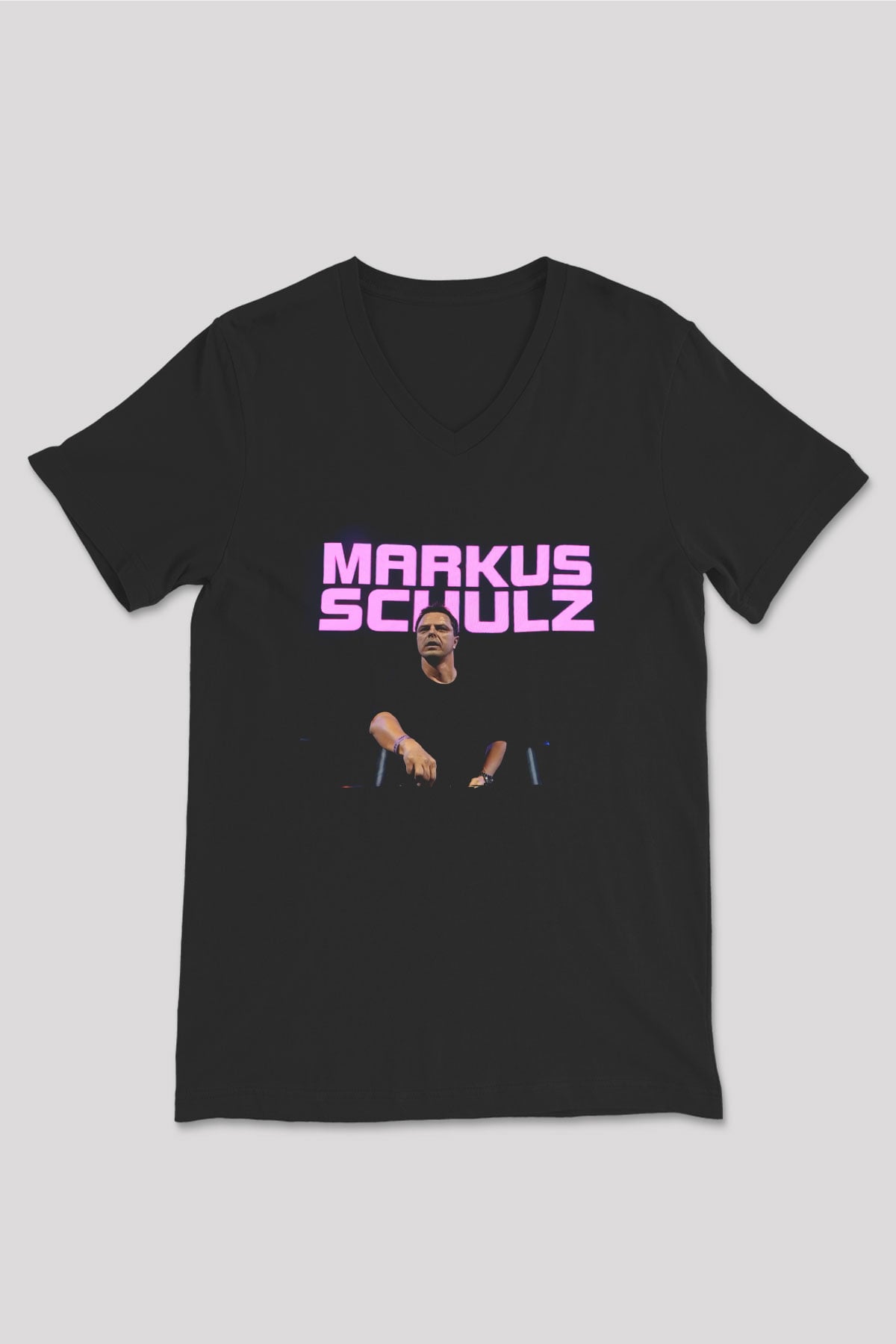 Markus Schulz Siyah Unisex V Yaka Tişört