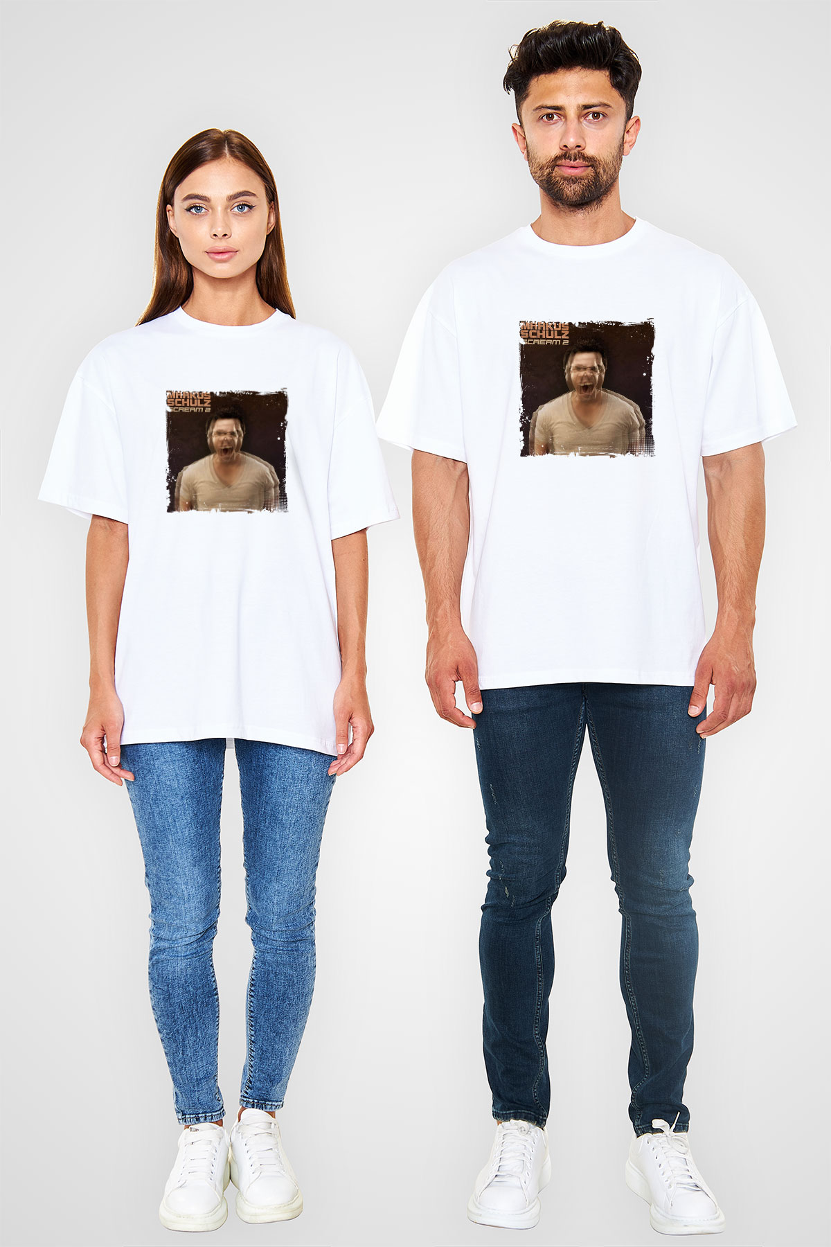 Markus SchulzBaskılı Beyaz Oversize Tişört