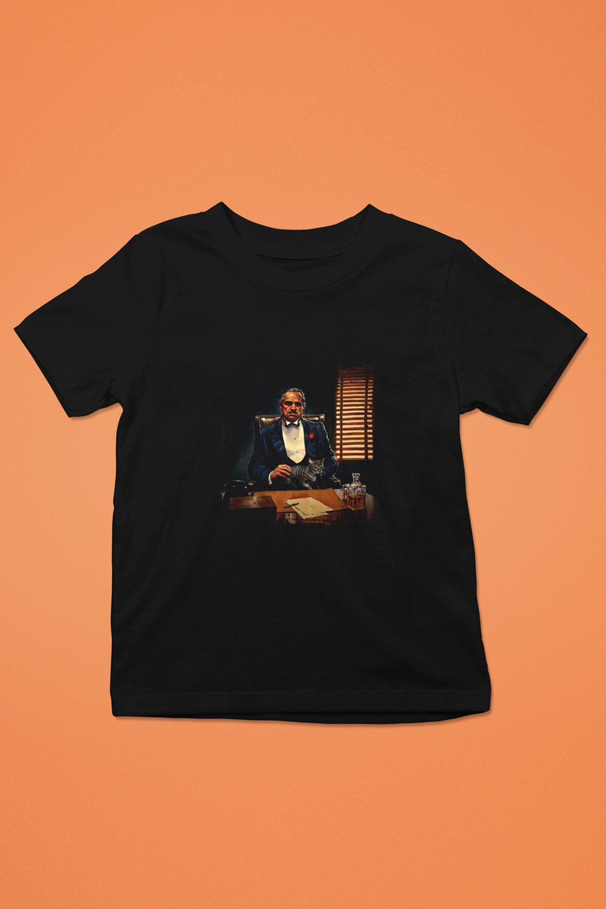 Marlon Brando Baskılı Unisex Siyah Çocuk Tişört