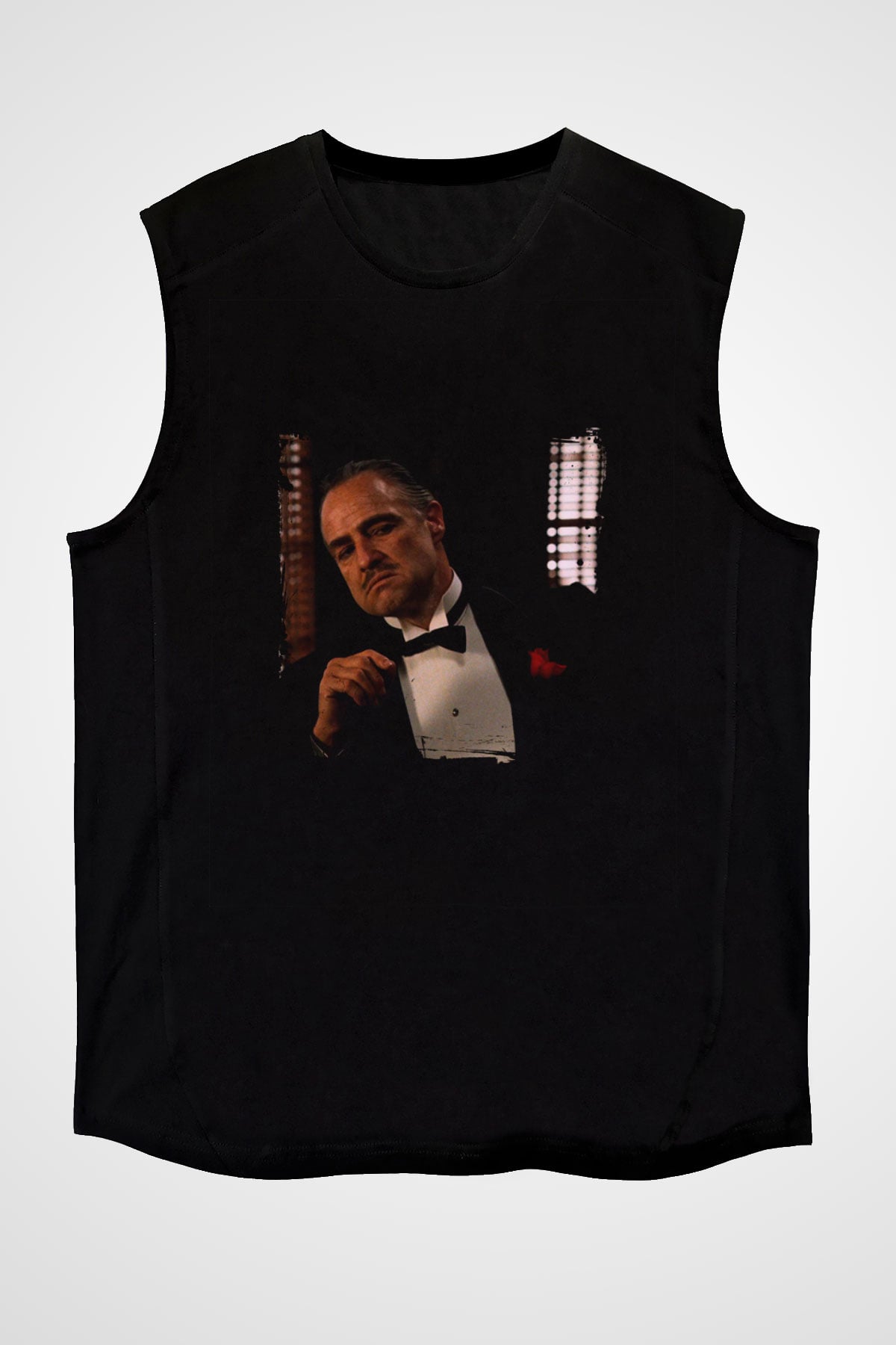 Marlon Brando Baskılı Unisex Siyah Kolsuz Tişört