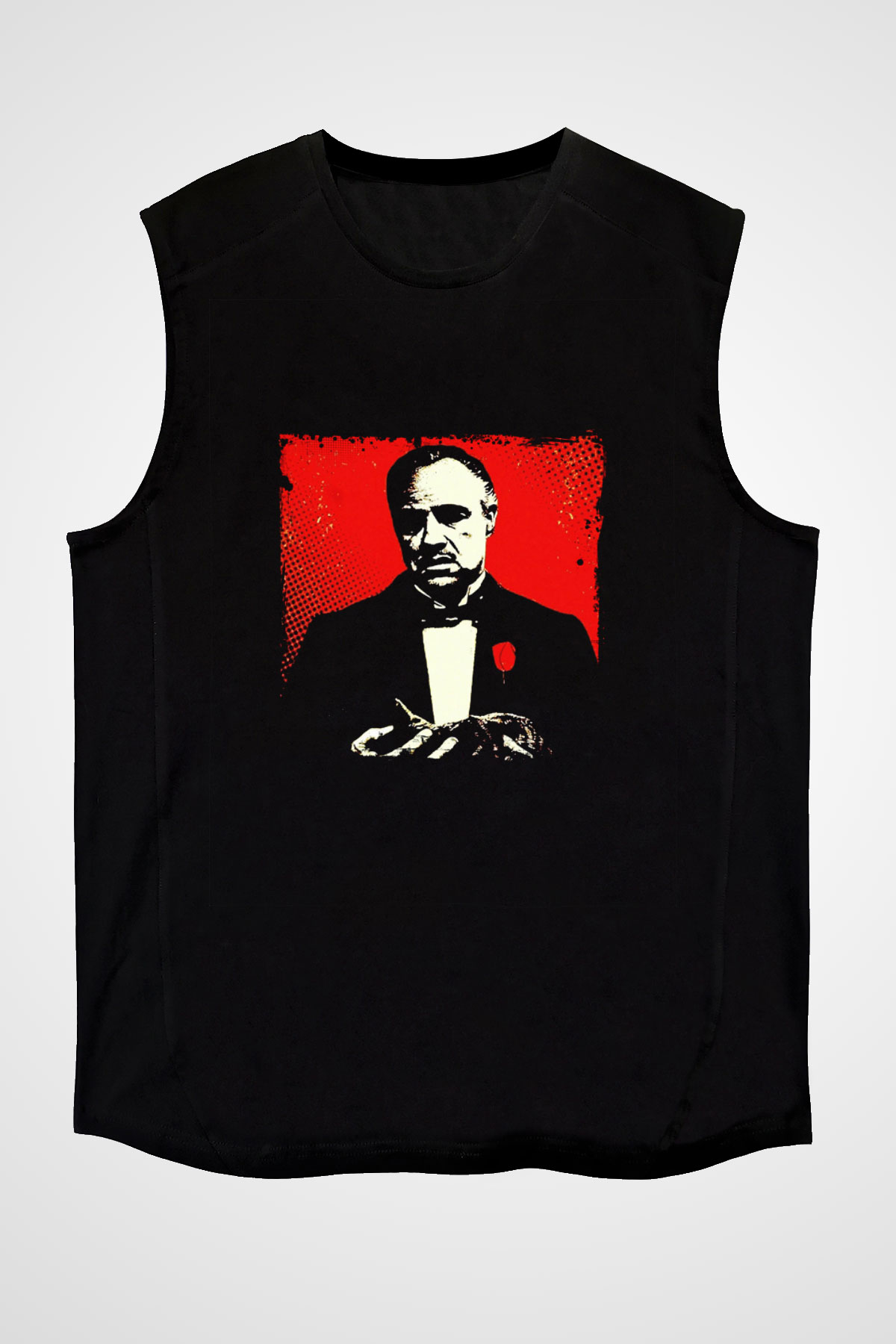 Marlon Brando Baskılı Unisex Siyah Kolsuz Tişört