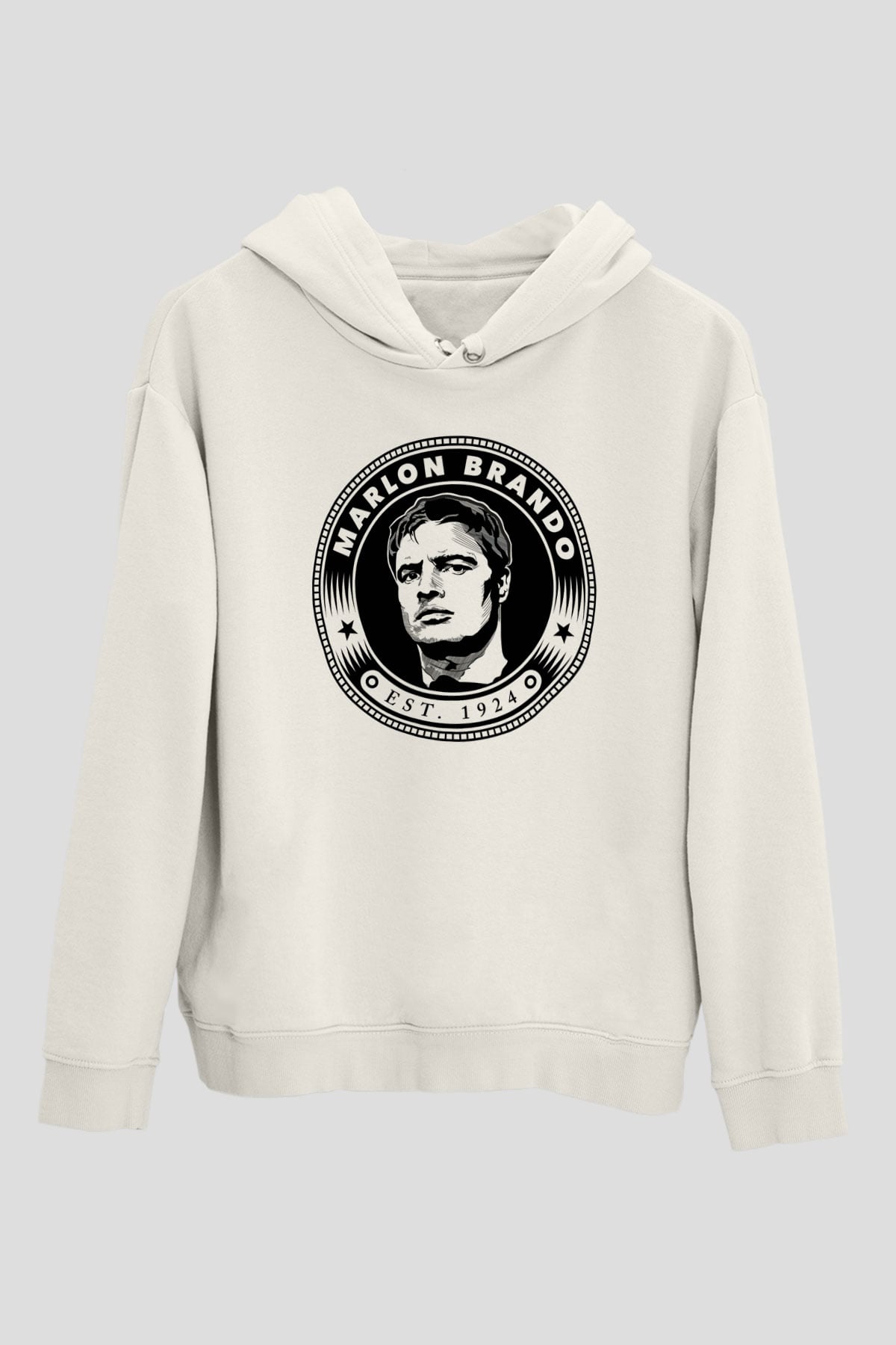 Marlon Brando Beyaz Unisex Kapşonlu Sweatshirt