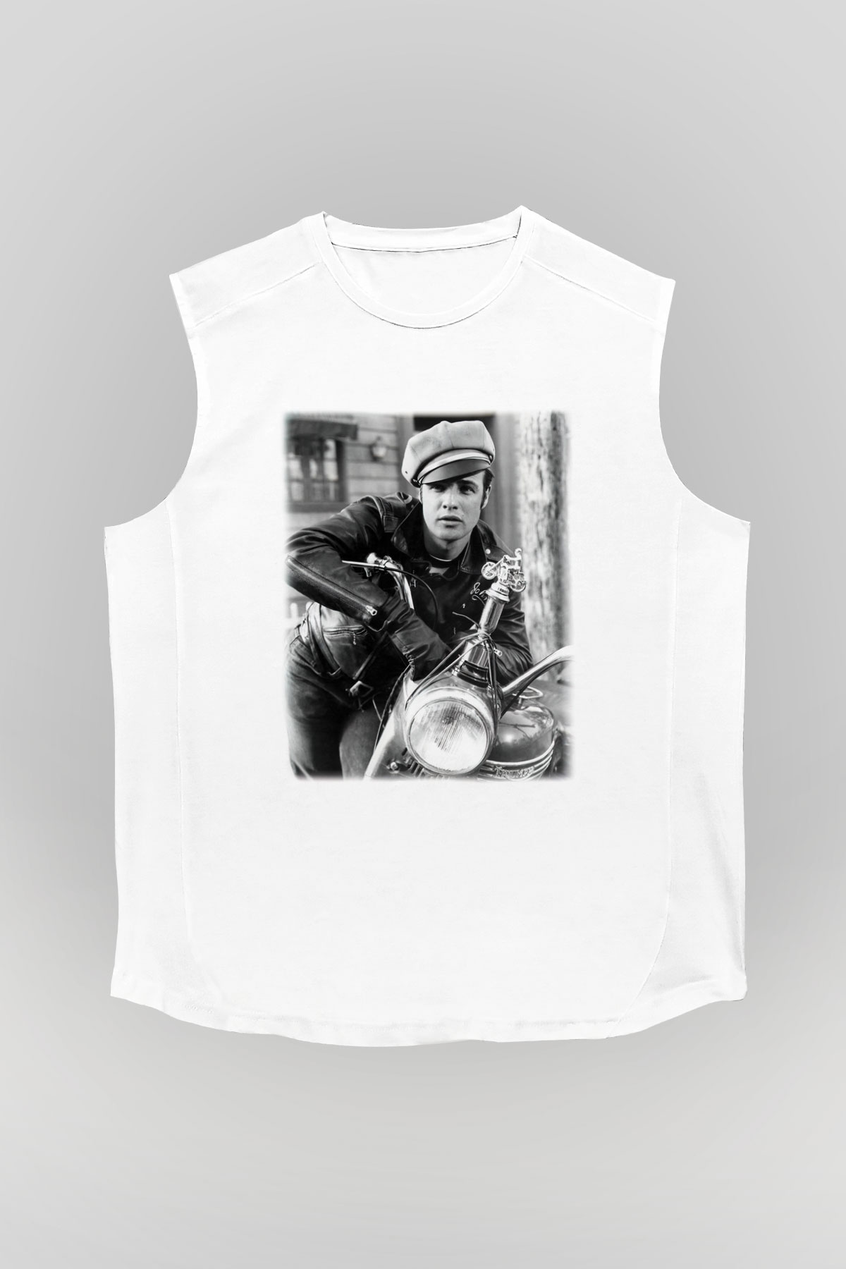 Marlon Brando Beyaz Unisex Kolsuz Tişört