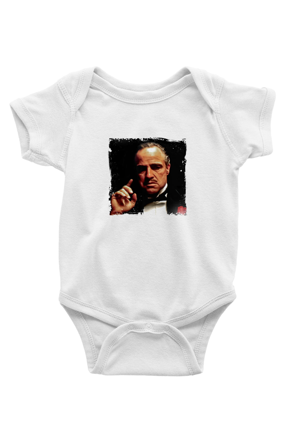 Marlon Brando Unisex Baskılı Beyaz Bebek Body - Zıbın