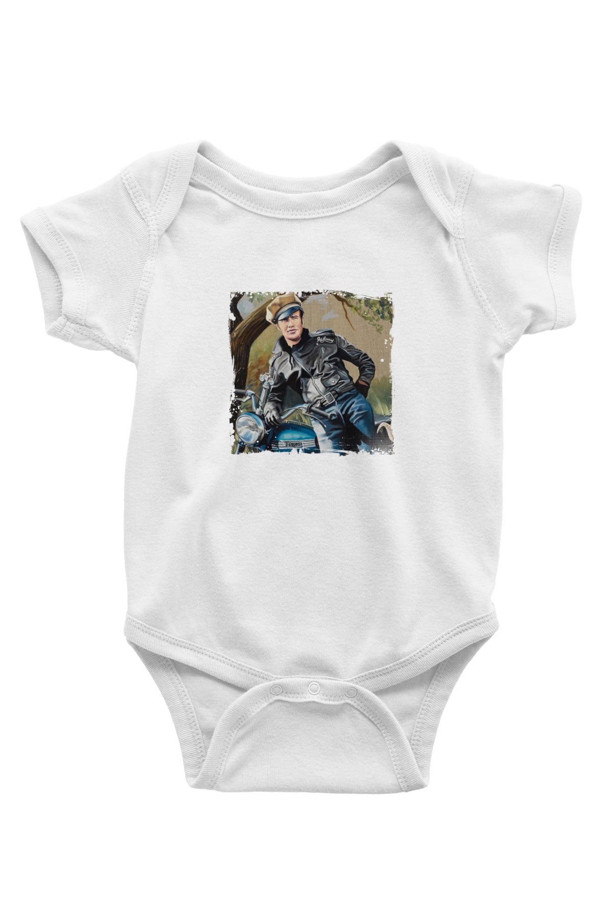 Marlon Brando Unisex Baskılı Beyaz Bebek Body - Zıbın