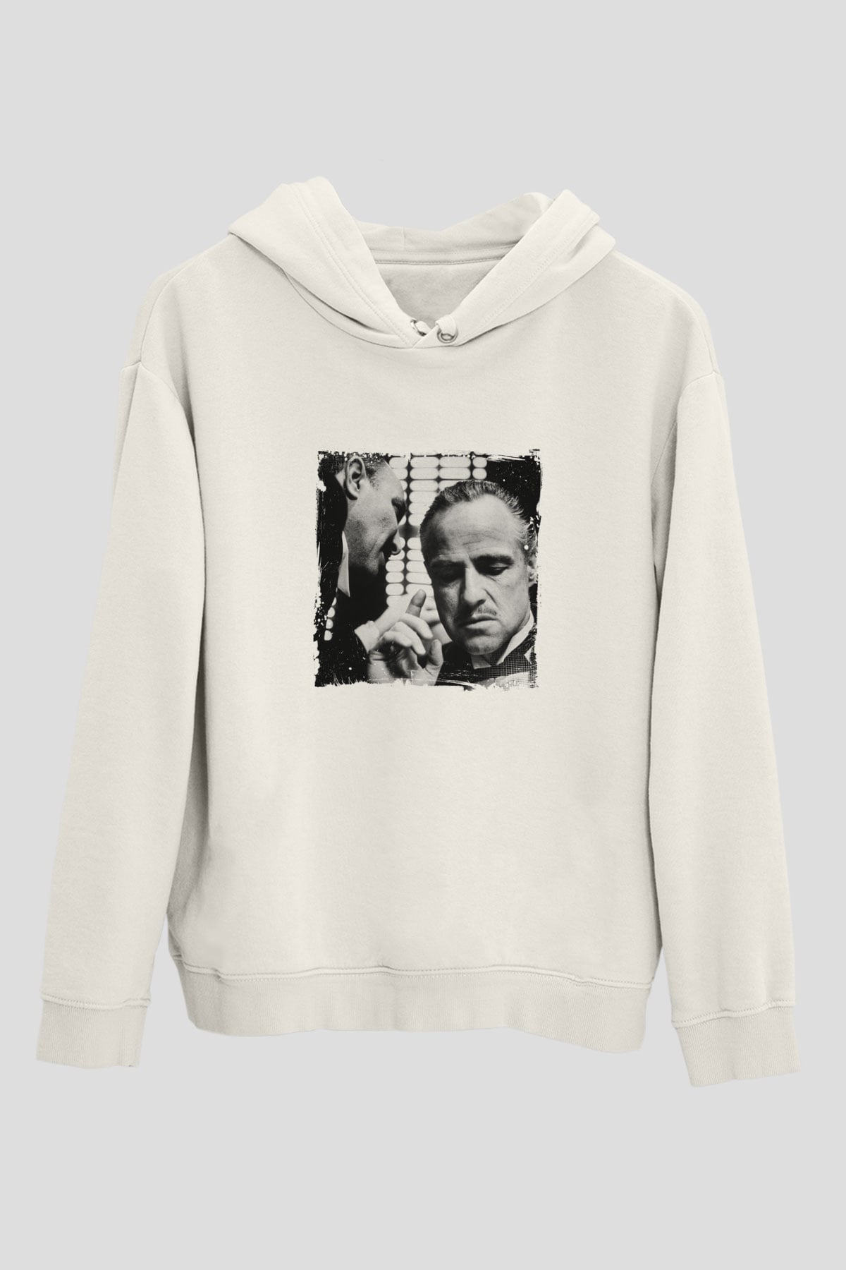 Marlon Brando Unisex Baskılı Beyaz Kapüşonlu Sweatshirt