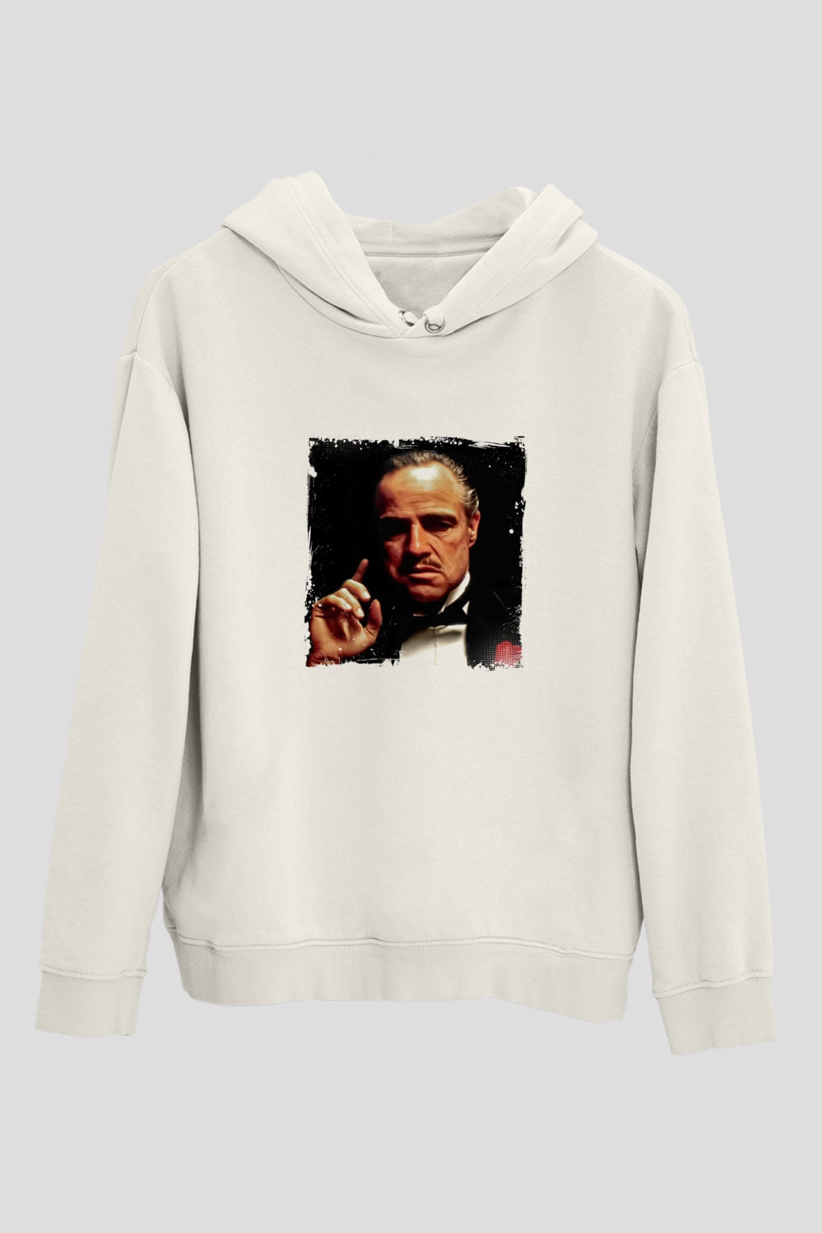 Marlon Brando Unisex Baskılı Beyaz Kapüşonlu Sweatshirt