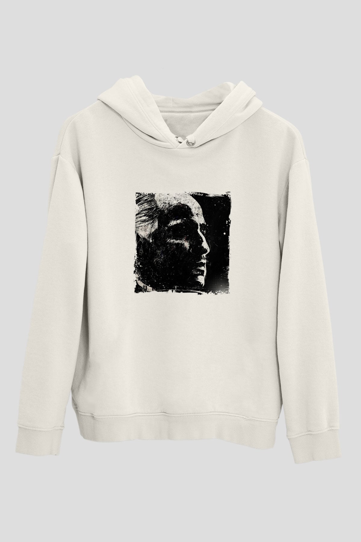 Marlon Brando Unisex Baskılı Beyaz Kapüşonlu Sweatshirt
