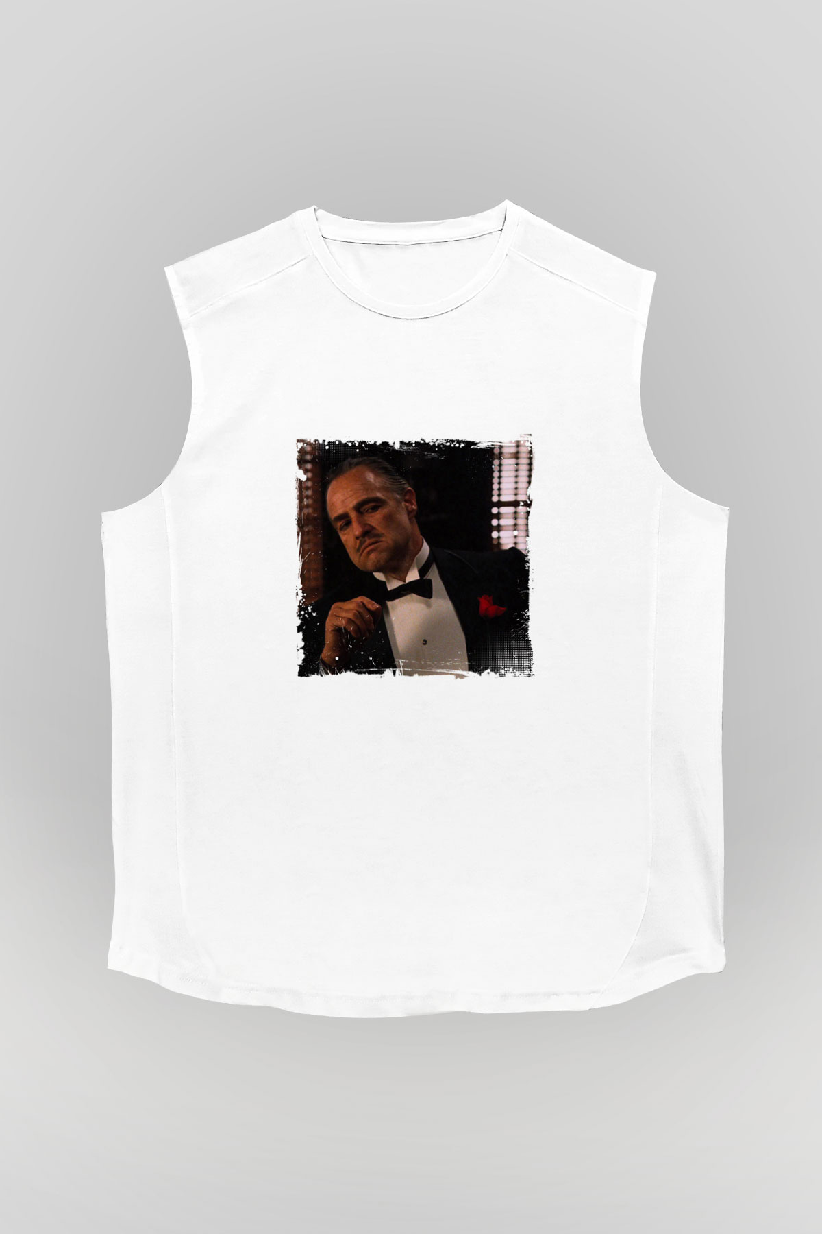 Marlon Brando Unisex Baskılı Beyaz Kolsuz Tişört