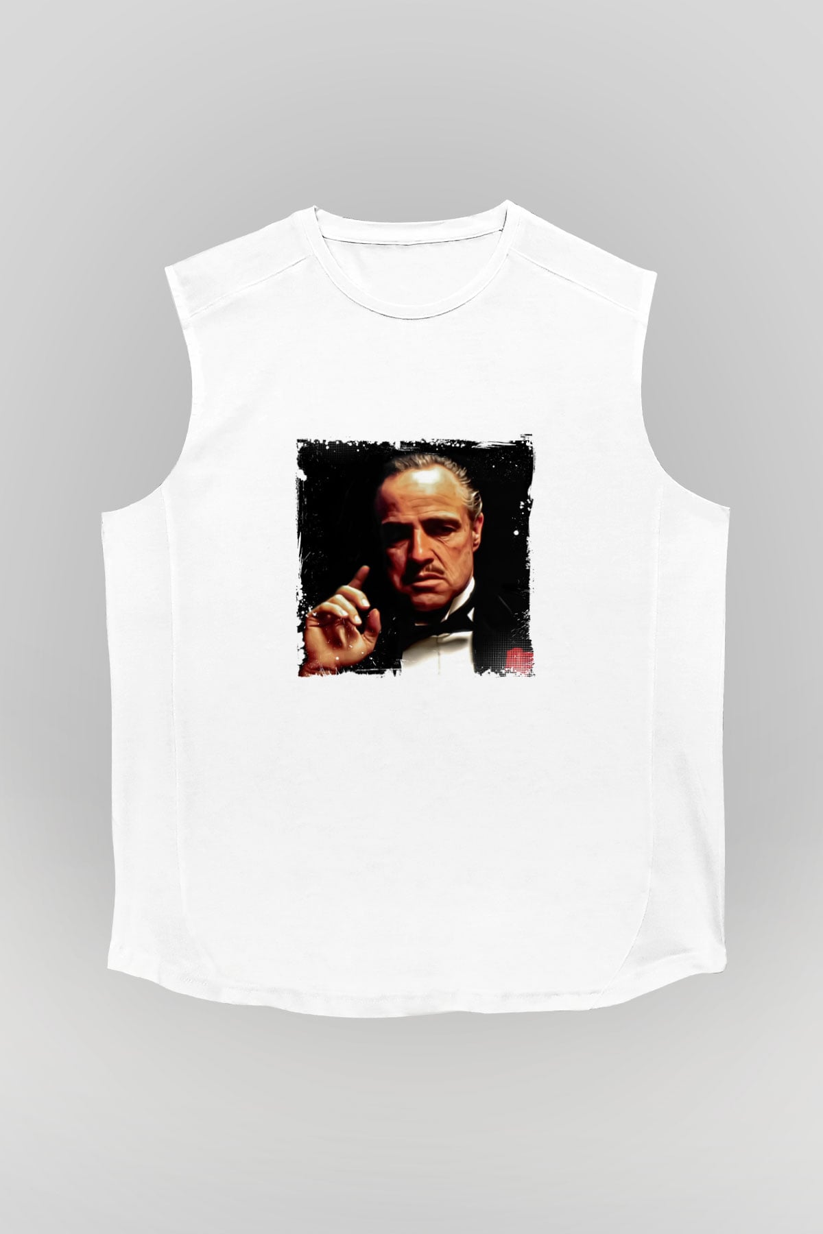 Marlon Brando Unisex Baskılı Beyaz Kolsuz Tişört
