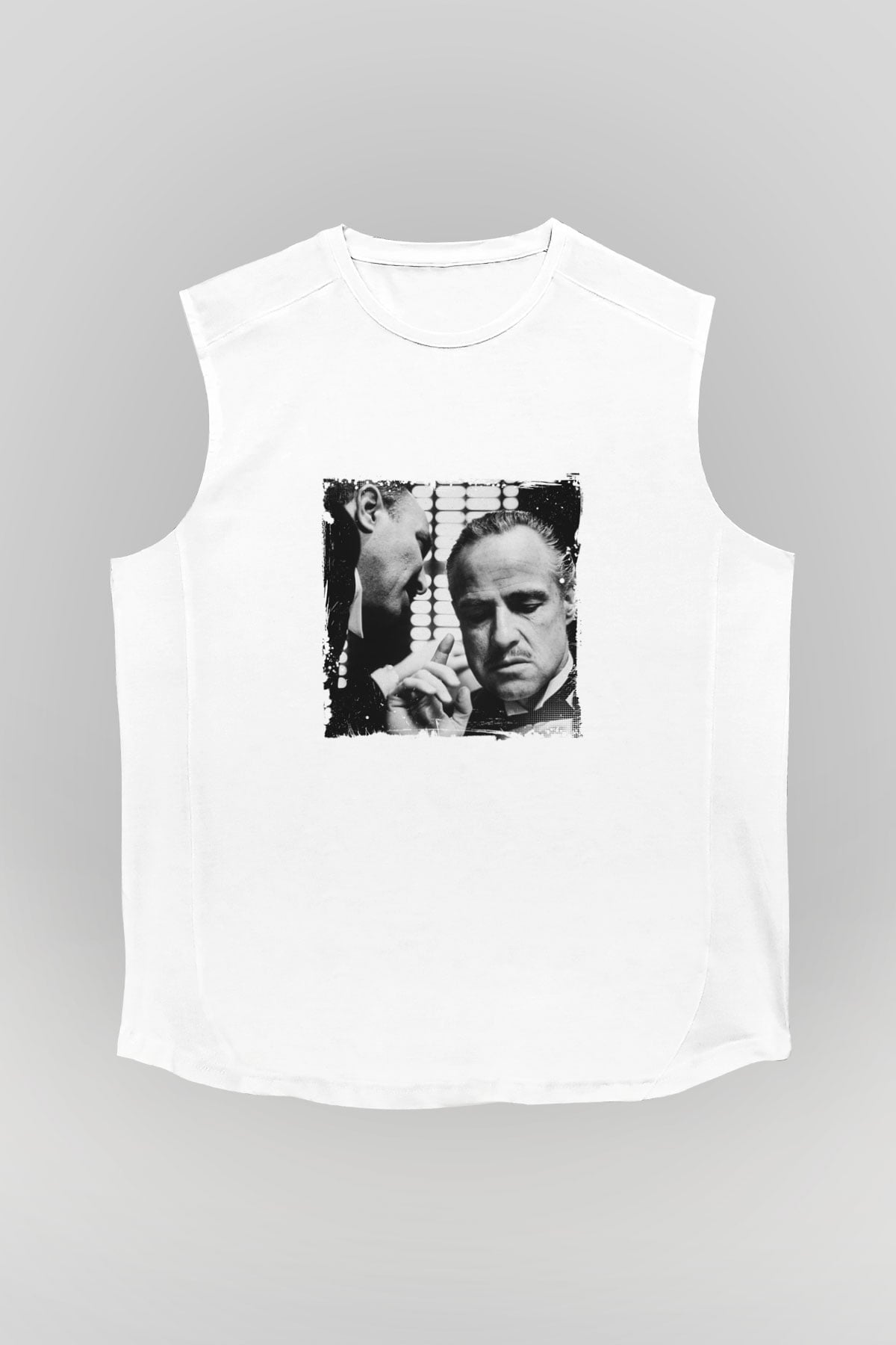 Marlon Brando Unisex Baskılı Beyaz Kolsuz Tişört