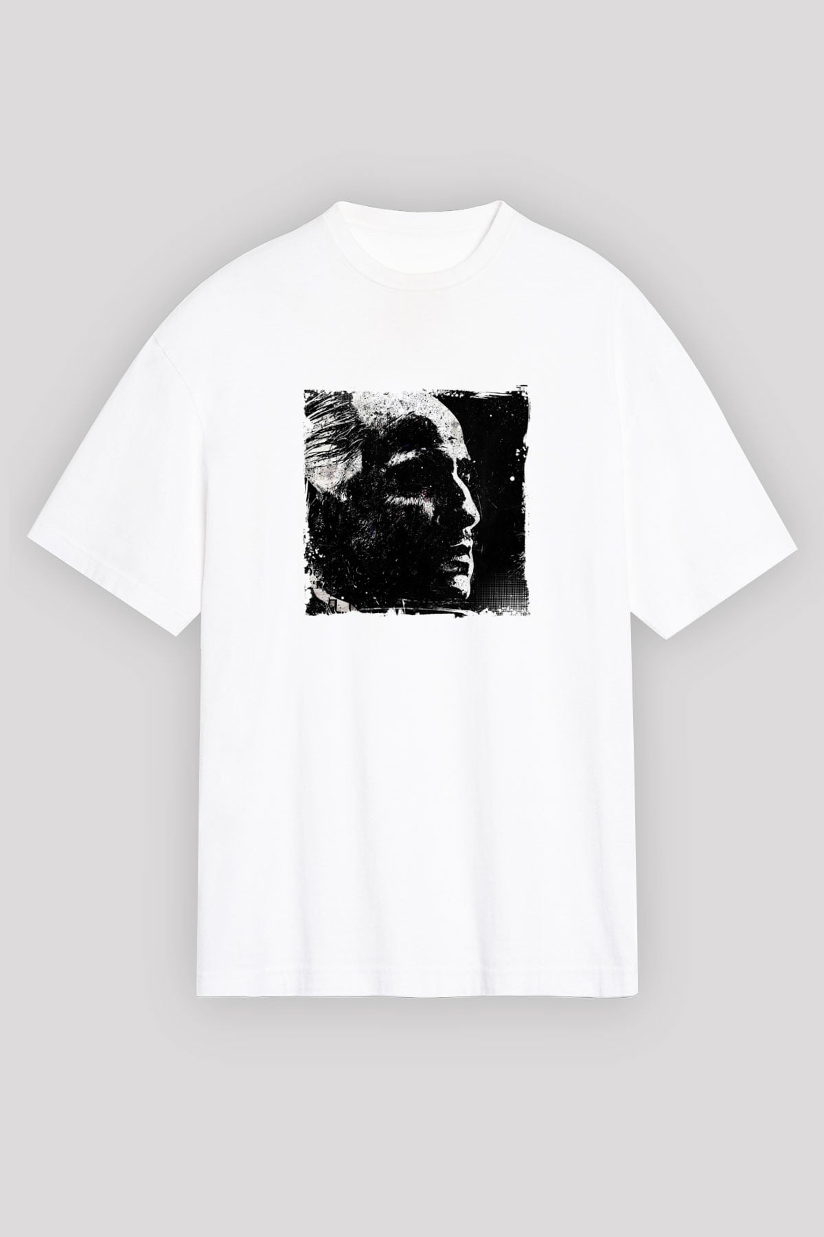 Marlon Brando Oversize Baskılı Beyaz Tişört