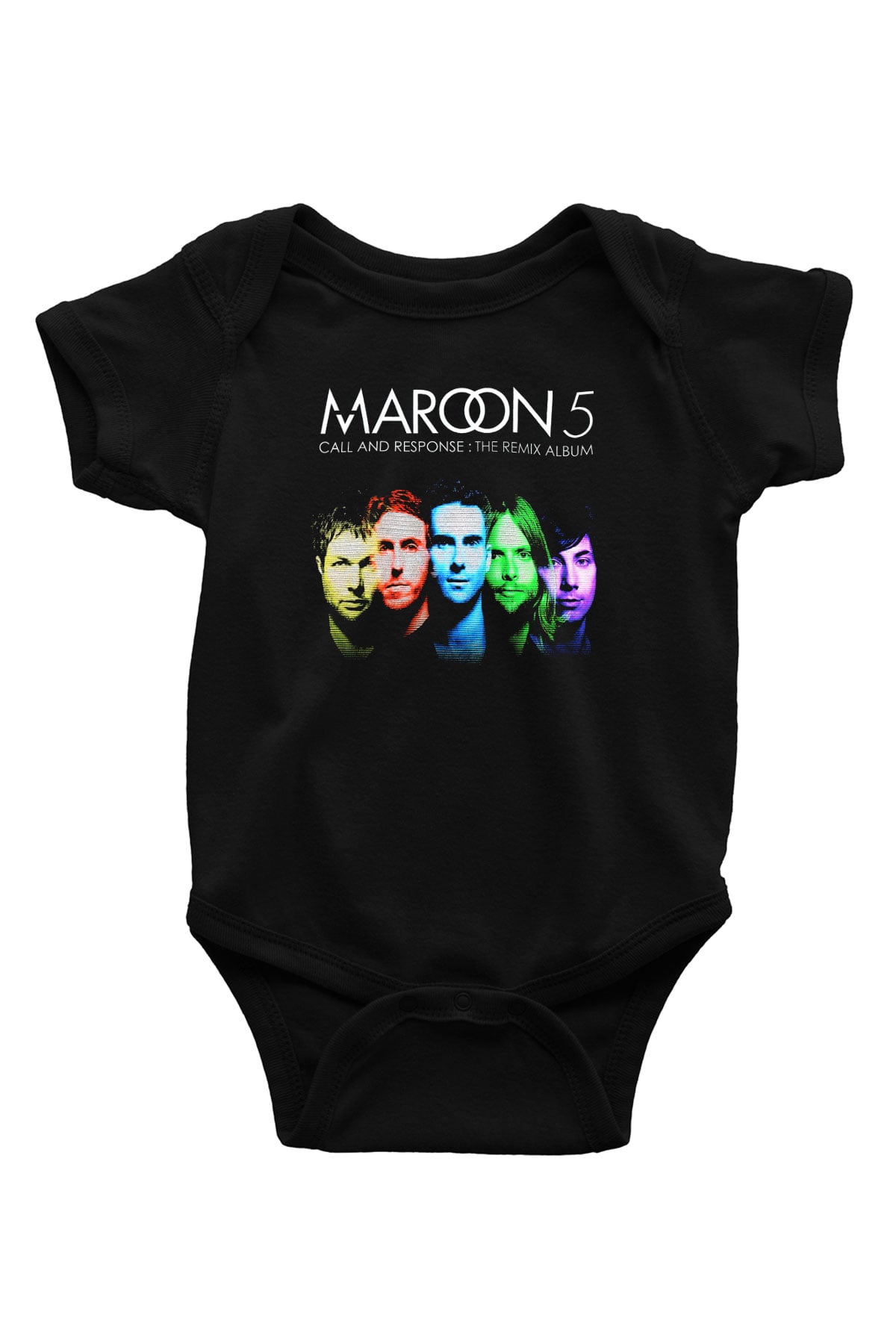 Maroon 5 Baskılı Siyah Bebek Body - Zıbın