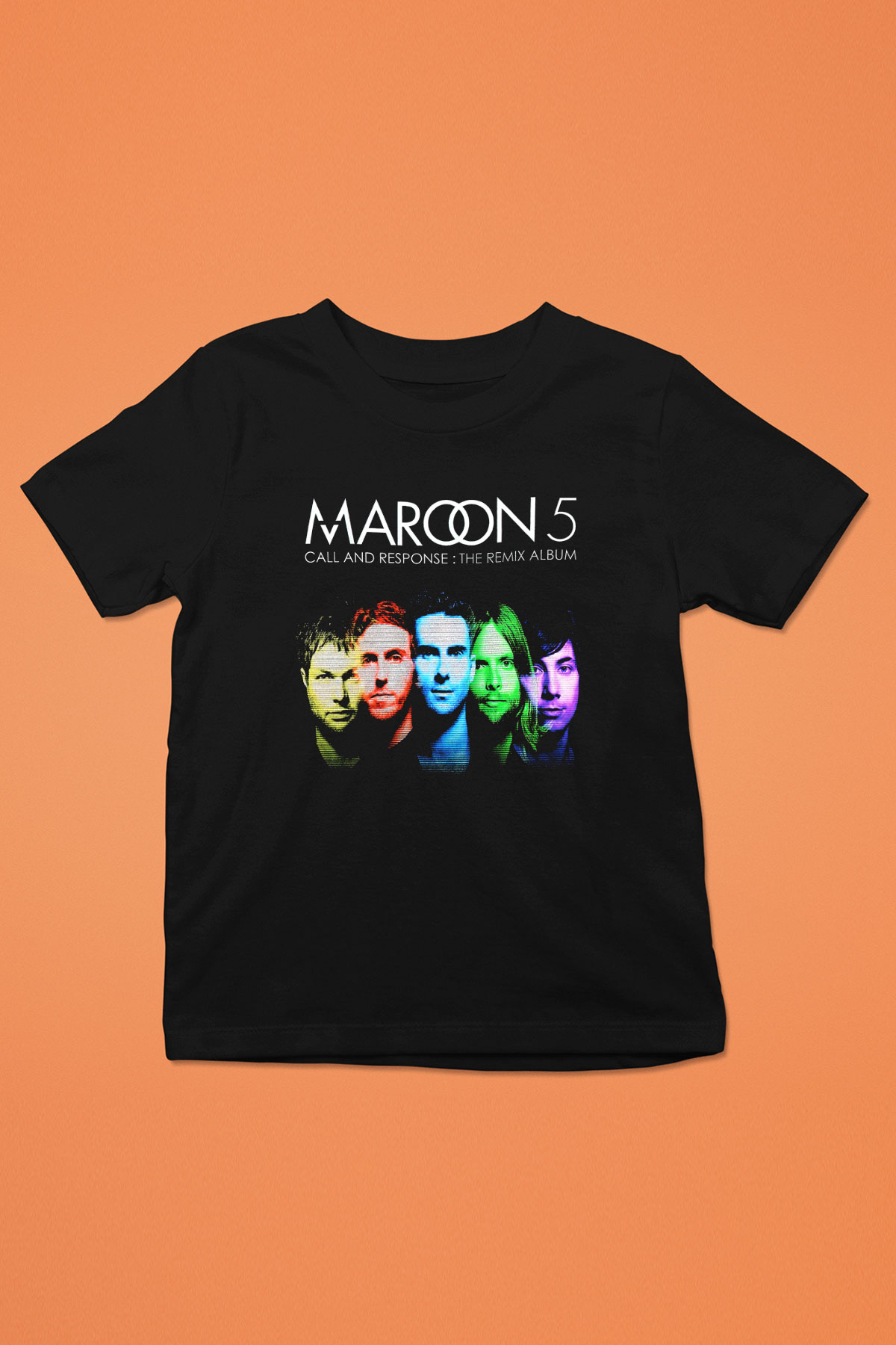 Maroon 5 Baskılı Siyah Unisex Çocuk Tişört