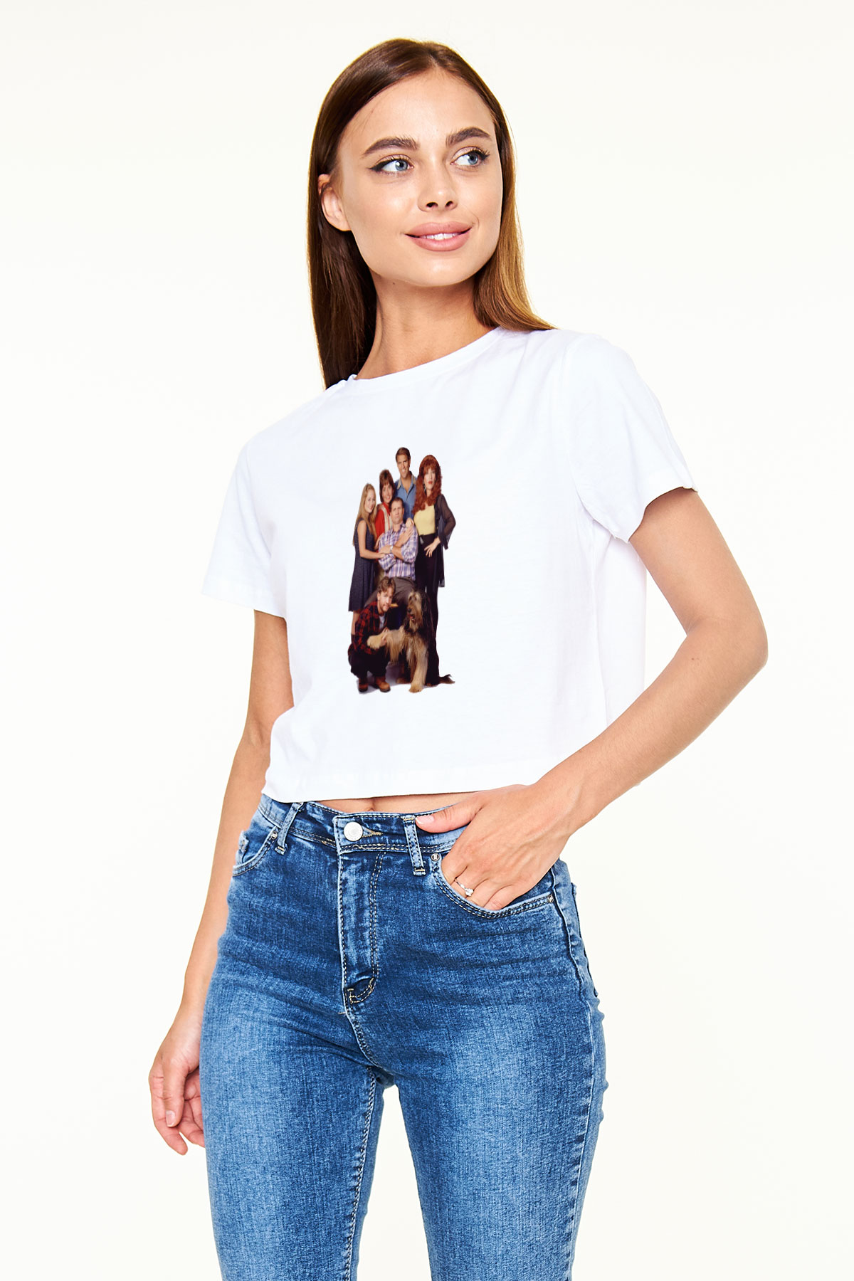 Married with Children Beyaz Croptop Tişört