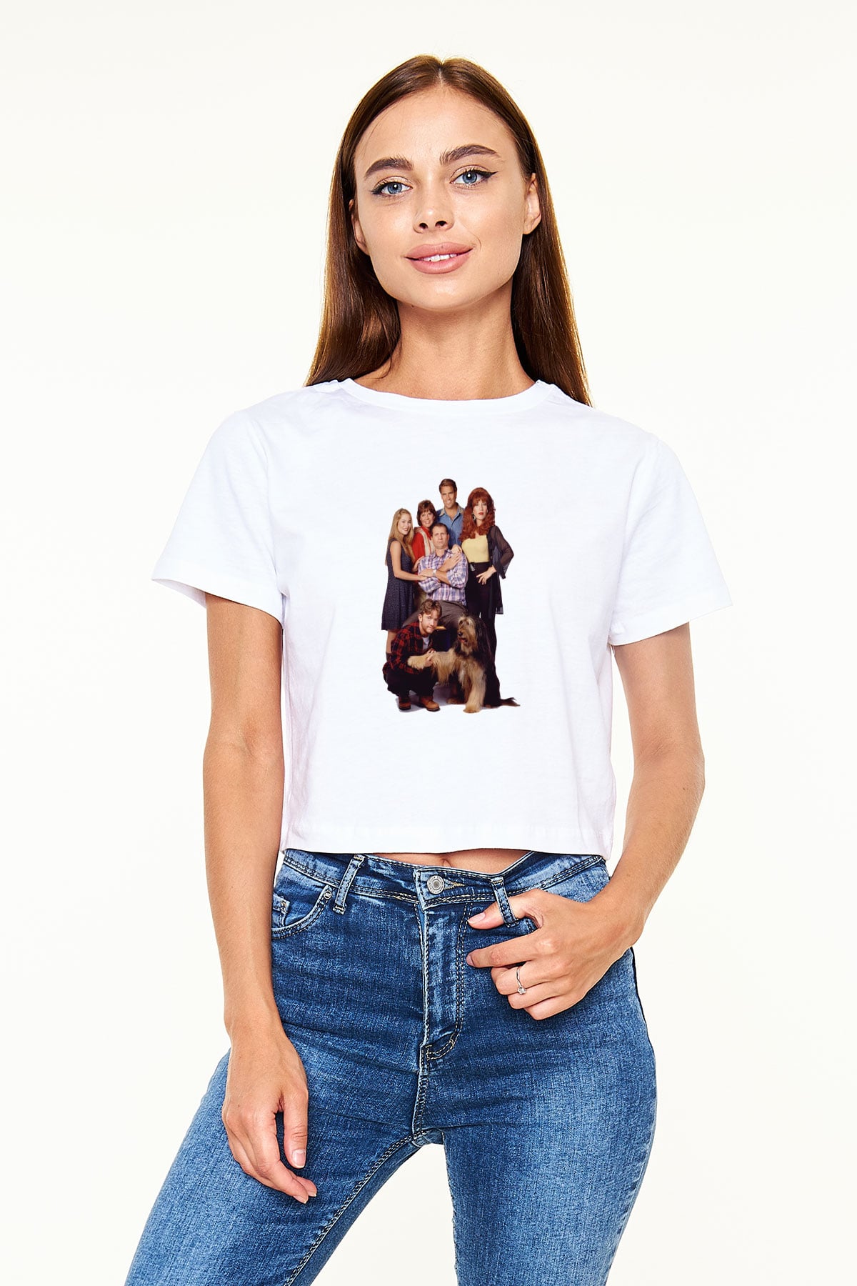 Married with Children Beyaz Croptop Tişört