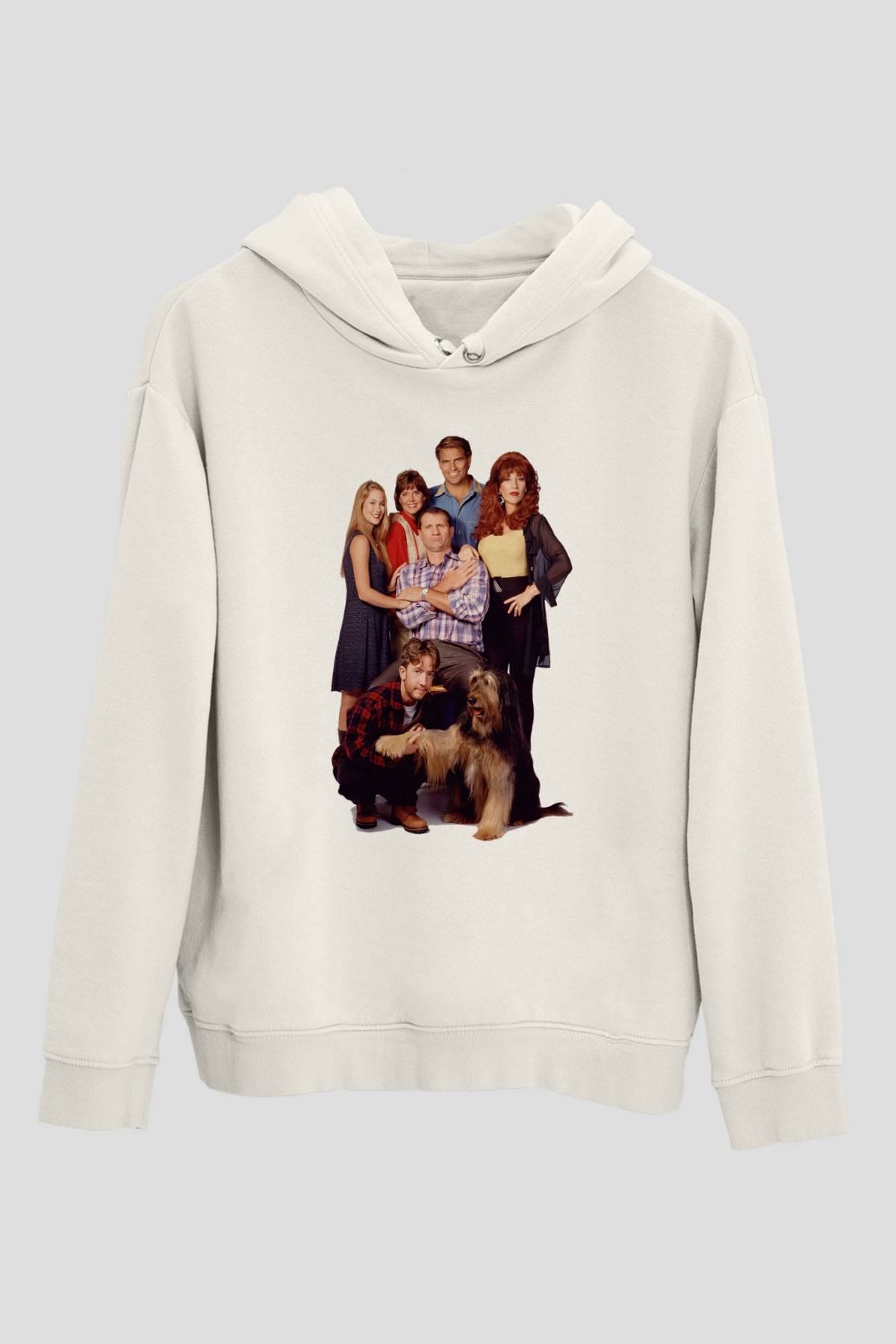 Married with Children Beyaz Unisex Kapşonlu Sweatshirt