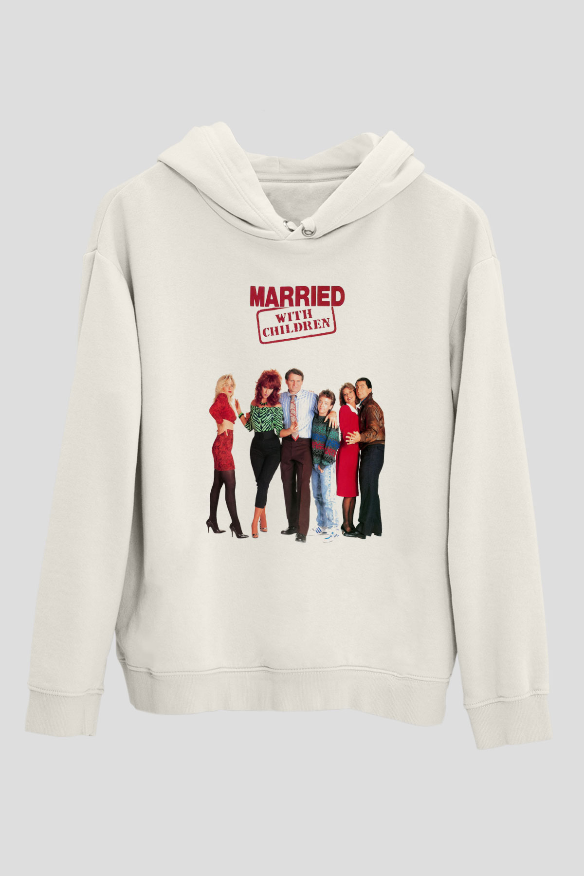 Married with Children Beyaz Unisex Kapşonlu Sweatshirt