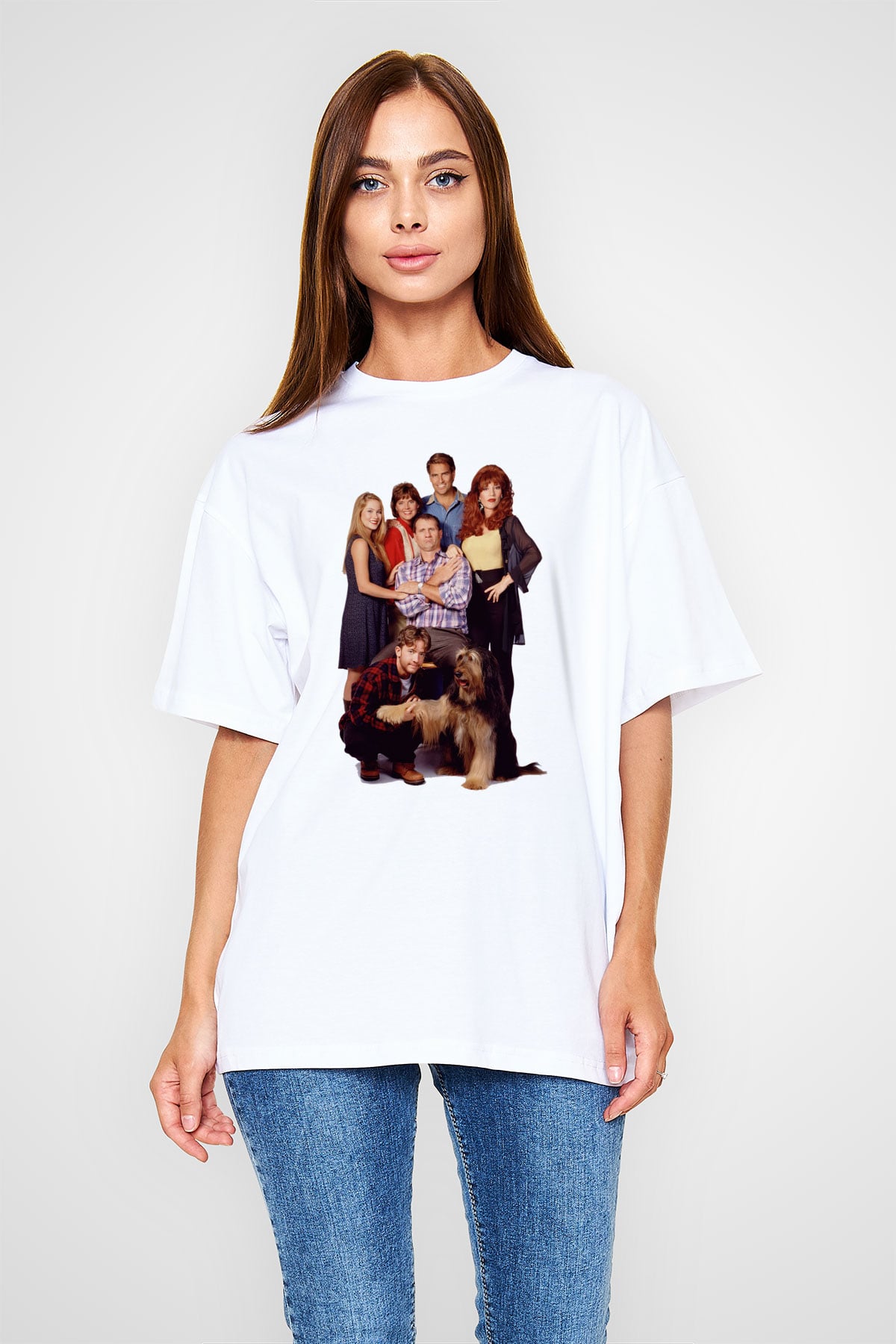 Married with Children Beyaz Unisex Oversize Tişört T-Shirt