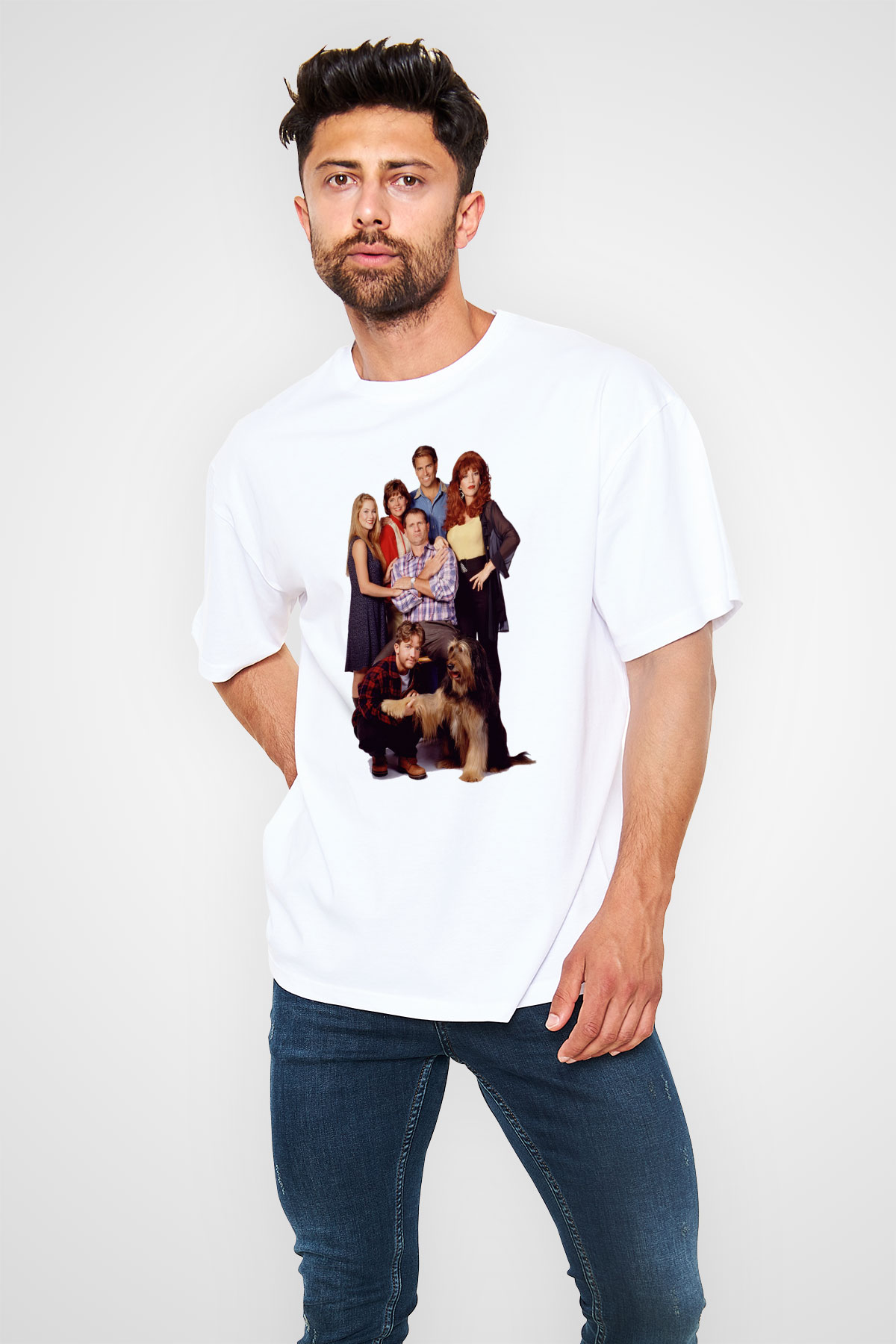 Married with Children Beyaz Unisex Oversize Tişört T-Shirt