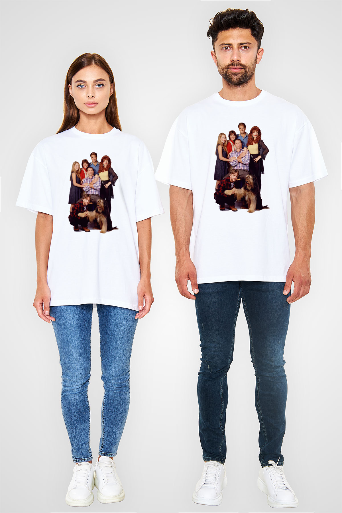 Married with Children Beyaz Unisex Oversize Tişört T-Shirt