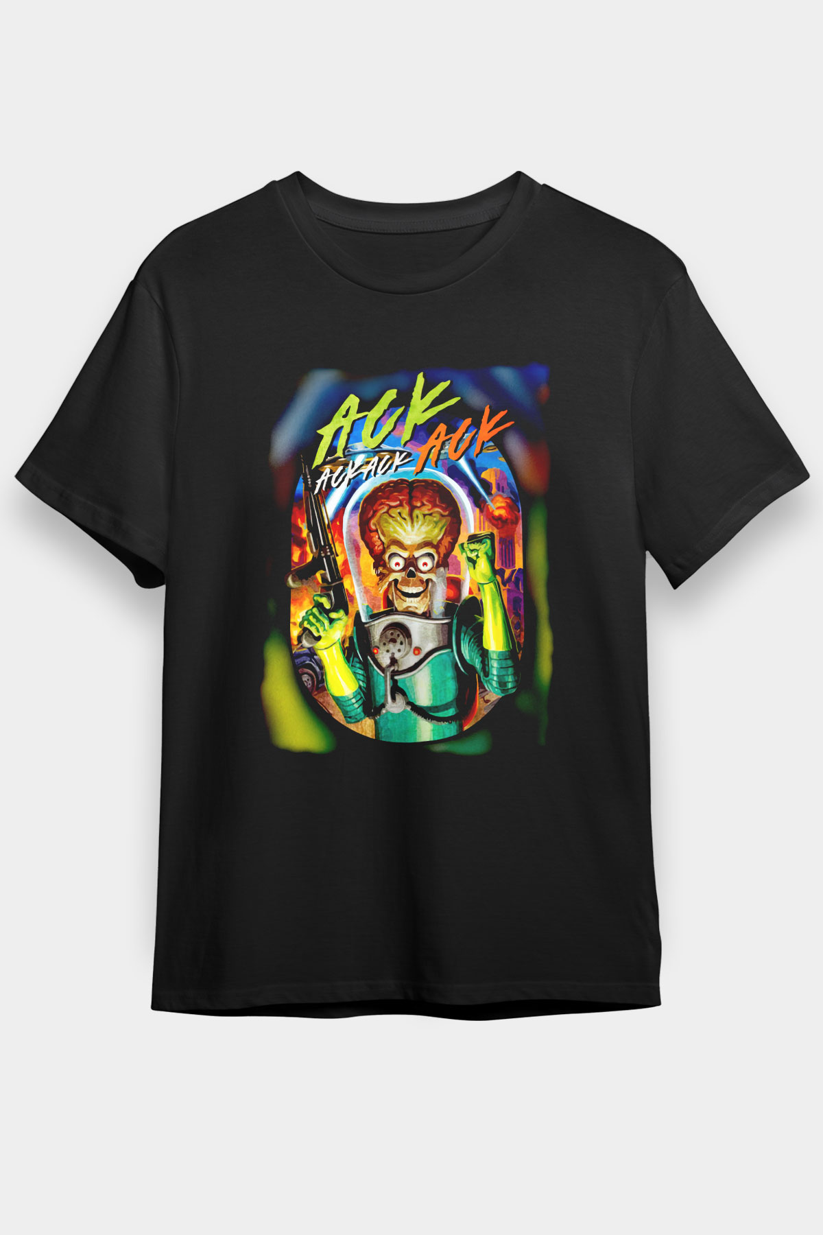 Mars Attacks Siyah Unisex Tişört