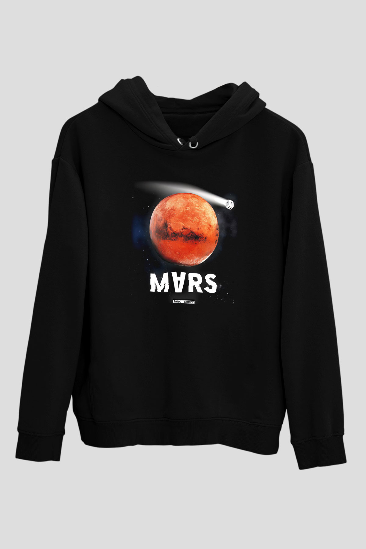 Mars Siyah Unisex Hoodie