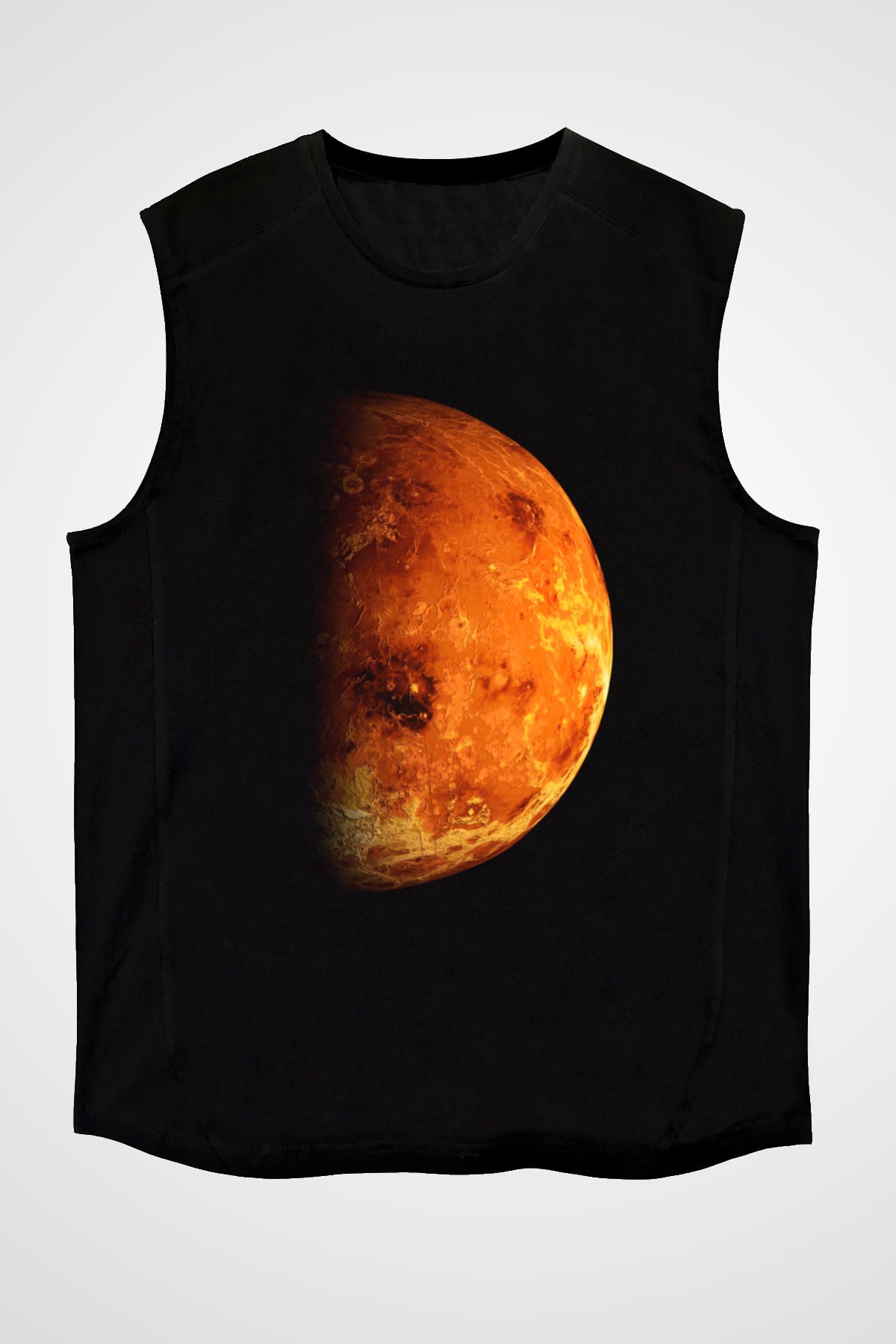 Mars Siyah Unisex Kolsuz Tişört
