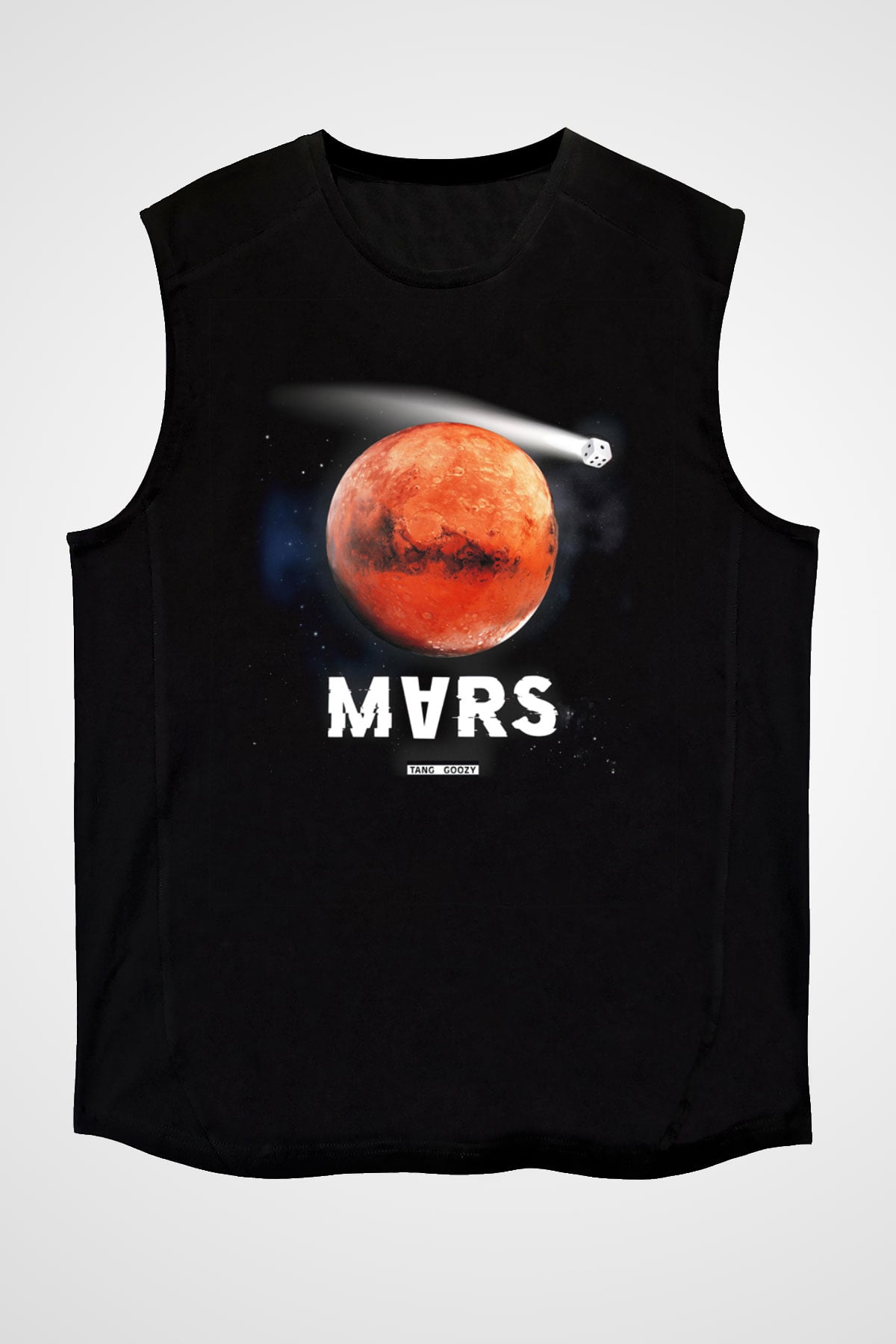 Mars Siyah Unisex Kolsuz Tişört