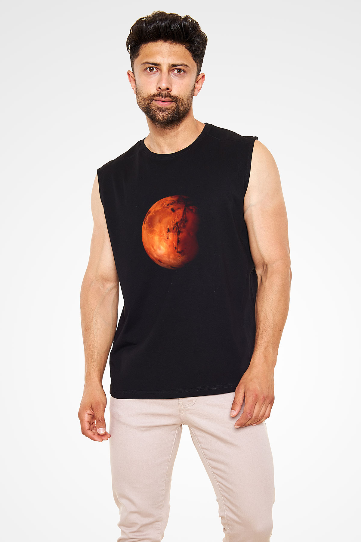 Mars Siyah Unisex Kolsuz Tişört