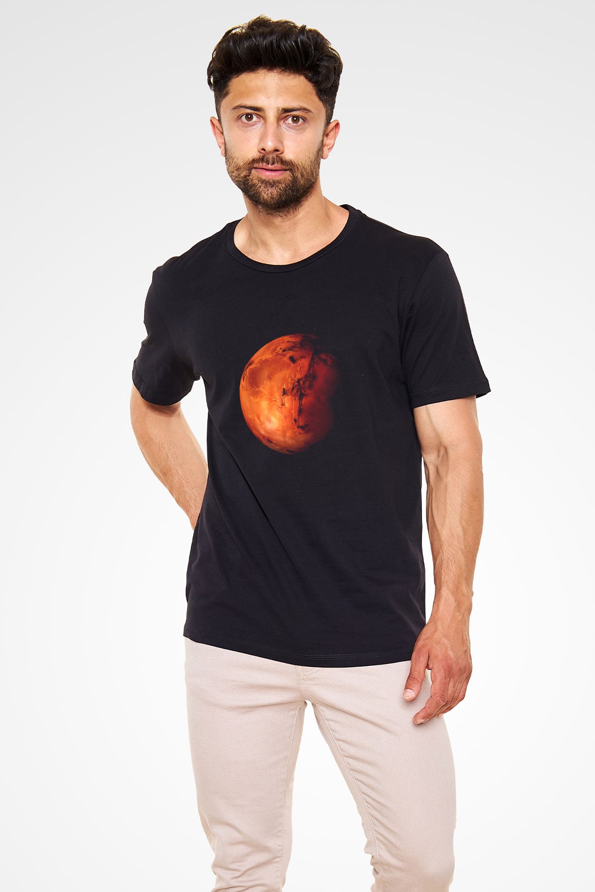 Mars Siyah Unisex Tişört T-Shirt - TişörtFabrikası