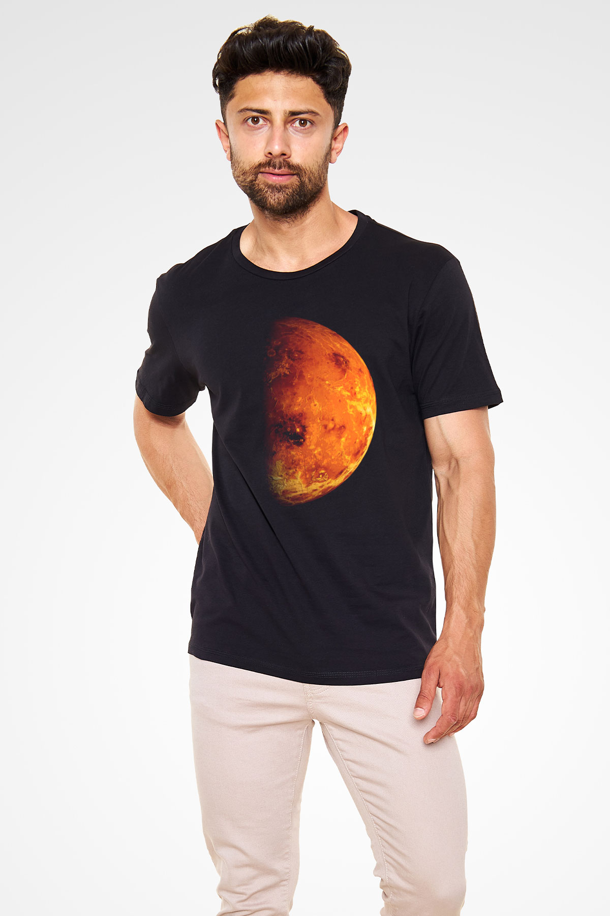 Mars Siyah Unisex Tişört T-Shirt - TişörtFabrikası